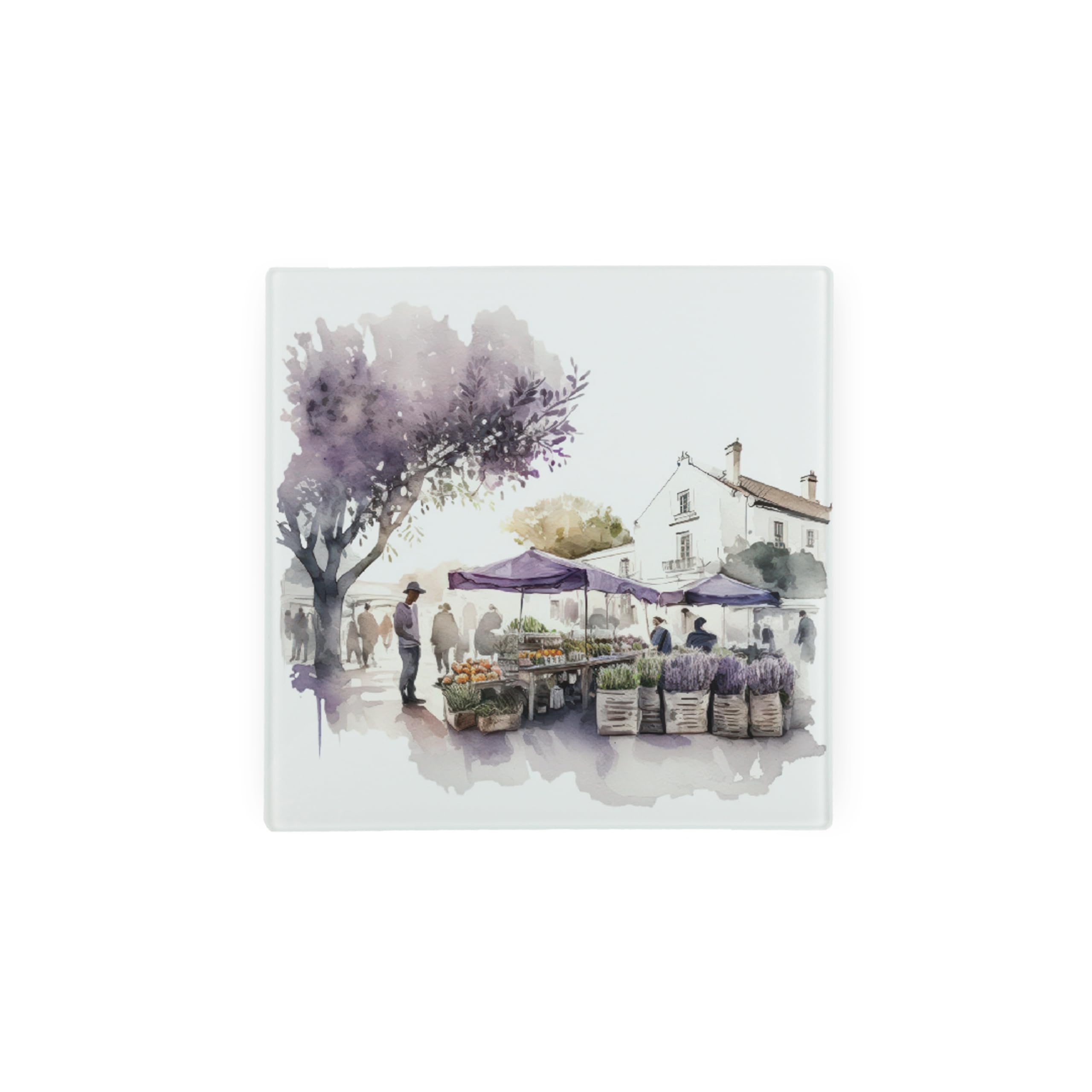 Purely Home Lavender Glass Hot Pot Stand - Trivet Mat Heat Resistant Multi-Purpose Non-Slip Table Place Mats For Hot Pot Holder, Pans, Spoon Rest, Coasters For Kitchen Cooking & Dining 20Cm X 20Cm (8" X 8")