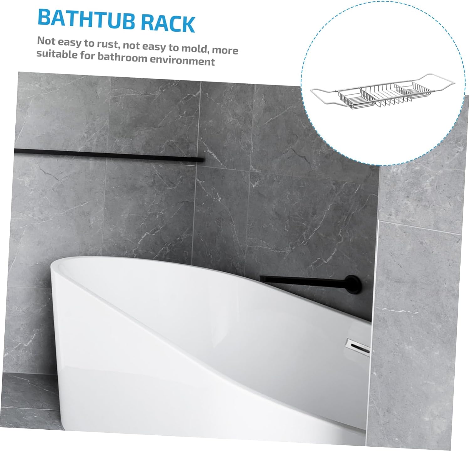 Stainless Steel Bathtub Tray Holder Expandable Anti-Slip Rack for Bath Storage Versatile Organizer for Phones Soap and Towels Easy to Clean and Compatible Tubs