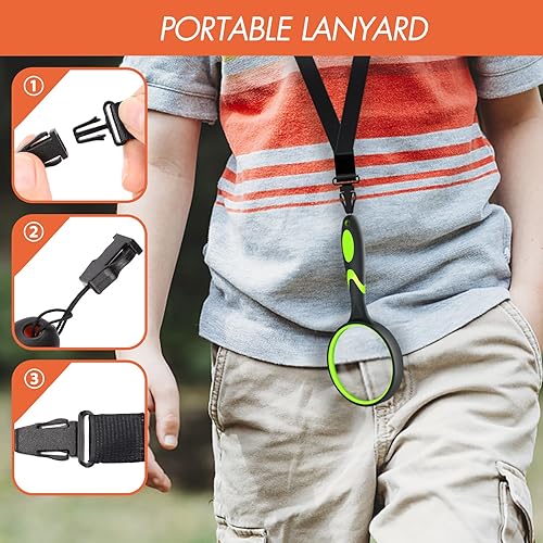 Miniatura 10 de Leffis Paquete de 3 lupa, lupa de lectura de mano antideslizante 10X para niños y personas mayores, lente de lupa de 2.953 in para lectura, ciencia