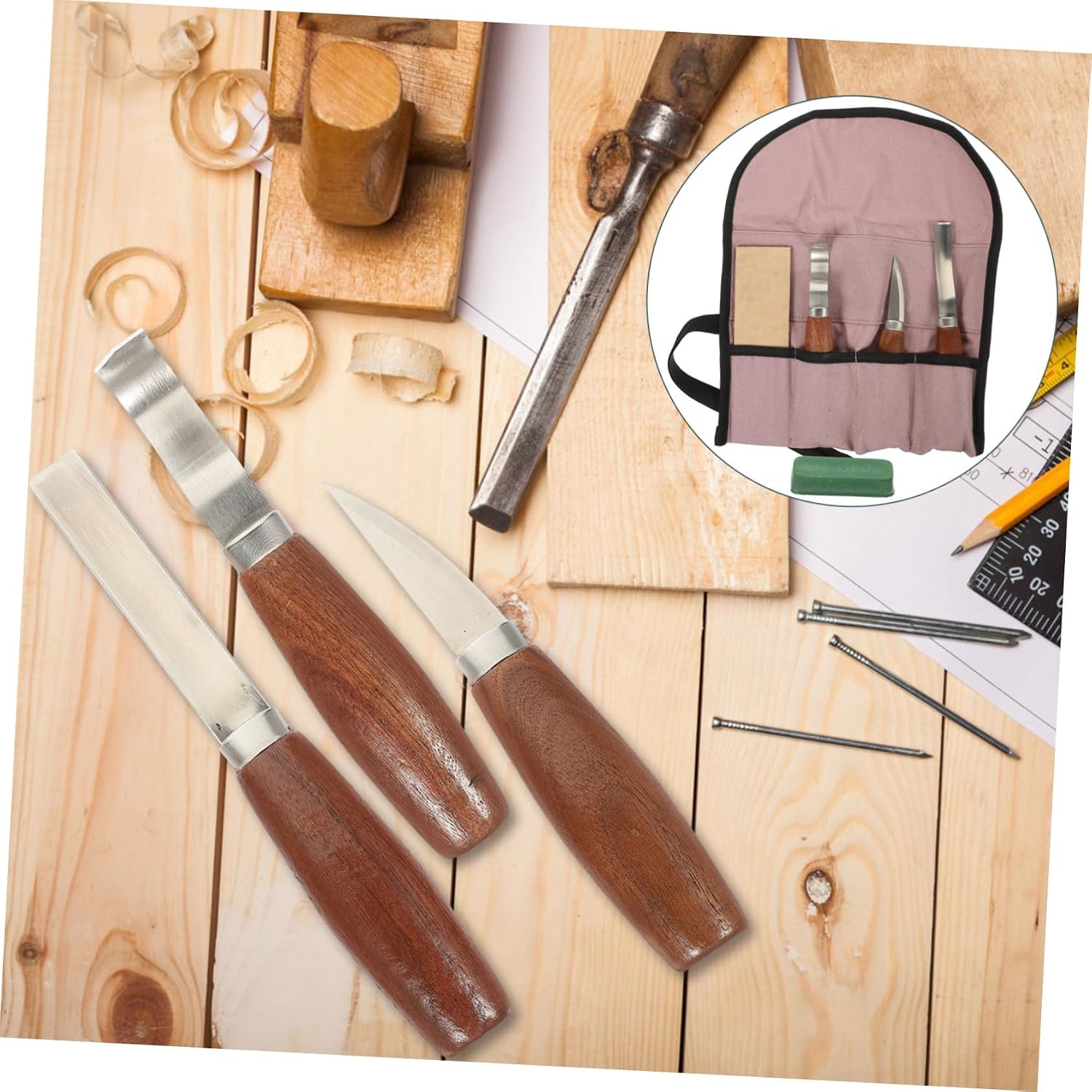 Holibanna Multifunctional Carving Tools Set Handicrafts Sculpting Tools Japanese Wood Carving Carpenter Kit