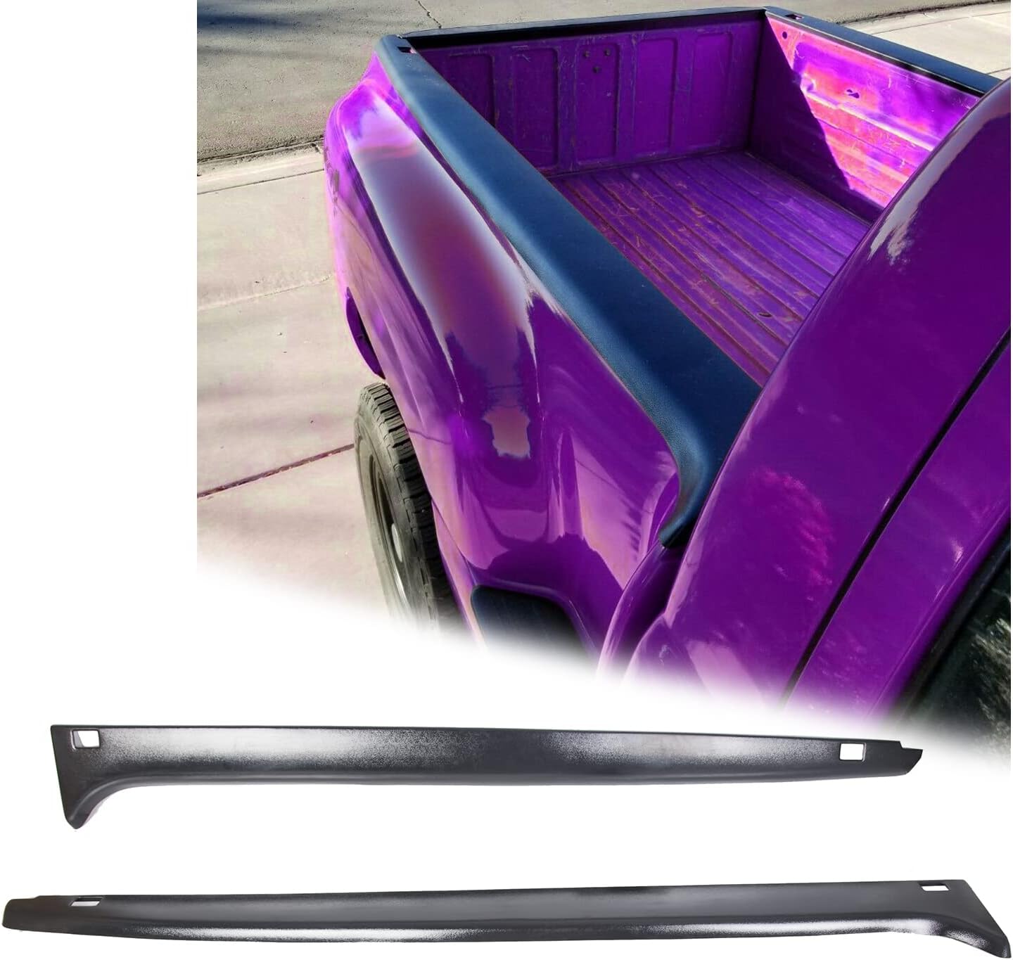 HECASA Bed Rail Caps Stepside Compatible with 1999-2005 Chevy Chevrolet Silverado 1500 GMC Sierra 1500 Crew Cab Extended Cab Left+ Right Replacement for 15932239/15932238