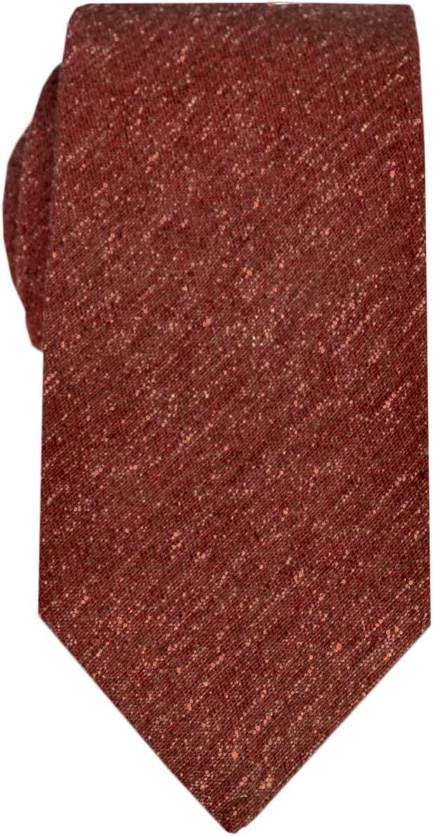 Made in Italy Men's Plain Seven Folds Handmade Tie, Untipped,Shantung Silk