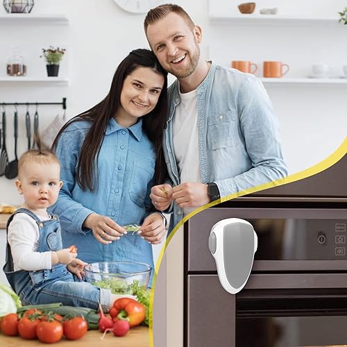 Miniatura 7 de RENAISSANT (2 unidades) Cerraduras para horno, cerradura de horno de seguridad para niños es de material duradero y resistente al calor, fácil de