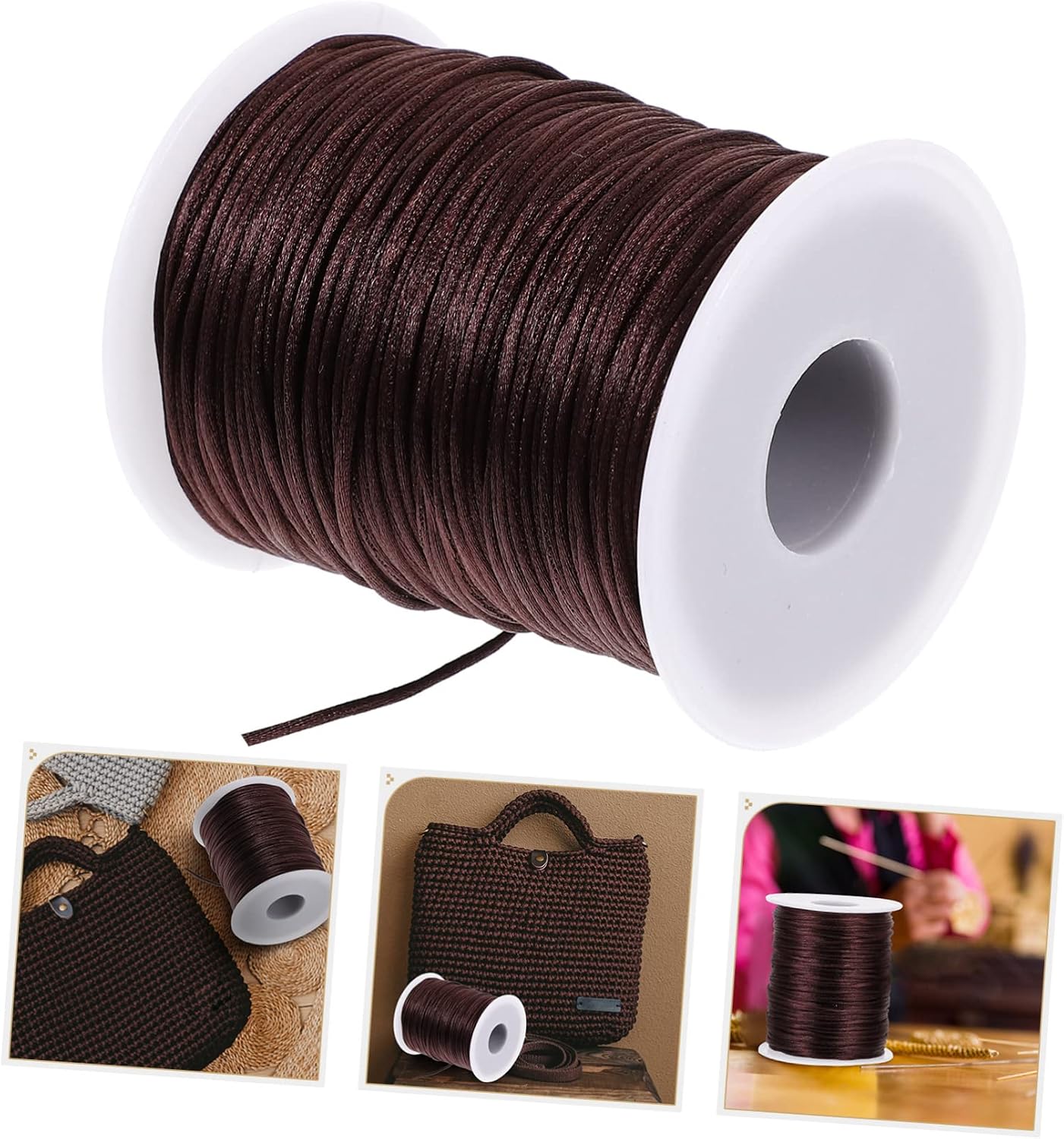 Size 7 Crochet Thread 2 Rolls of 100m DIY Knitting and Bracelet Making Yarn for Crafts Car Cushions and Coasters Sturdy and Versatile Handicraft Supplies
