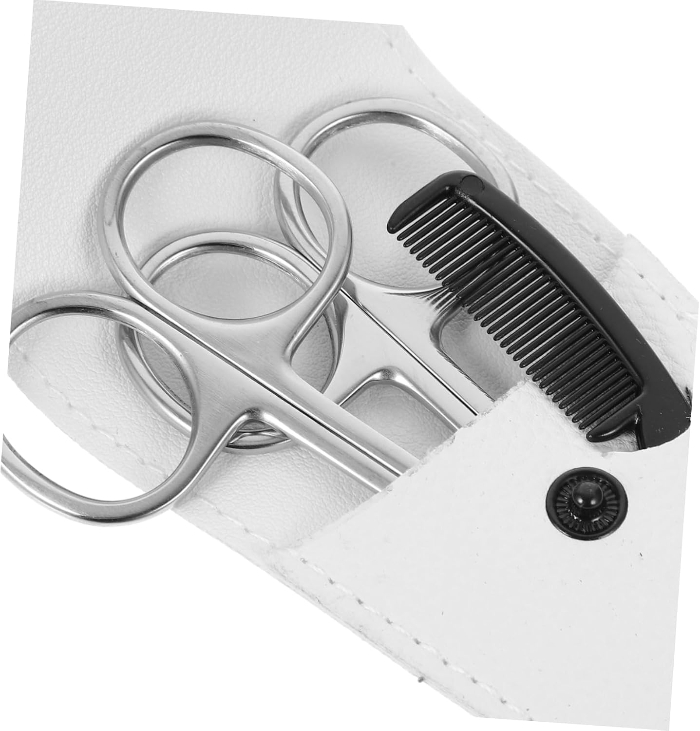 CALLARON Men's Hair Scissors Set 4 in 1 Nose Hair Trimmer Round Pointed Scissors Portable Case