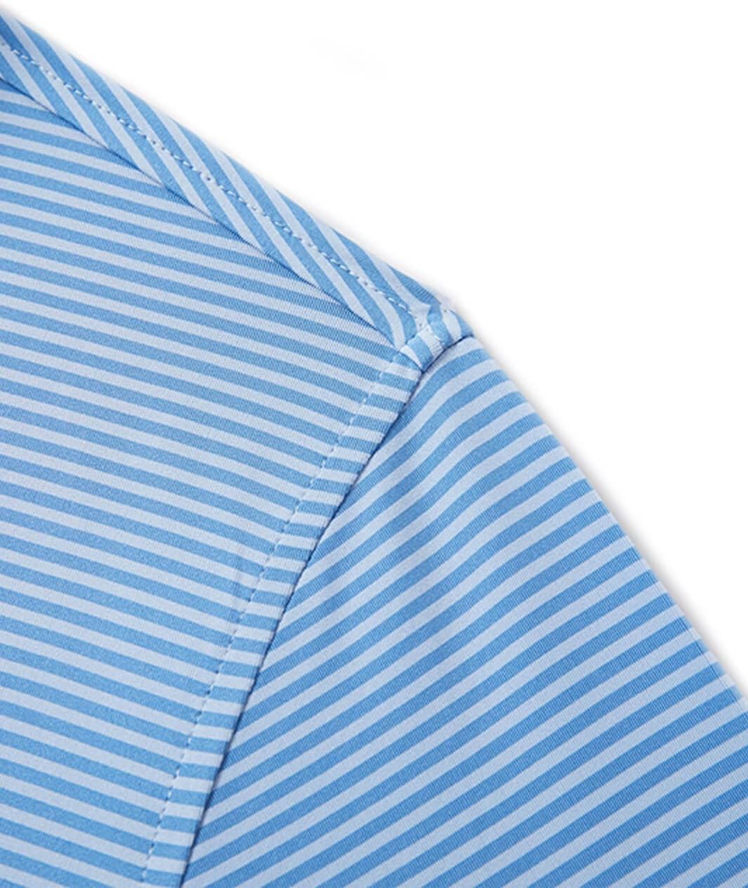 Men' s Golf Shirts Short Sleeve Performance Moisture Wicking Dry Fit Striped Golf Polo Shirts for Men