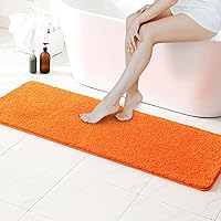 Vista 96 de MIULEE Alfombras de baño naranjas en forma de U, de microfibra suave y absorbente, antideslizantes, de secado rápido, esponjosas, para base