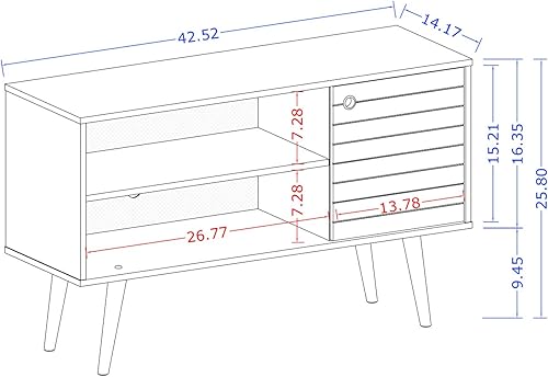 Miniatura 3 de Manhattan Comfort Liberty Soporte de TV Moderno de Mediados de Siglo para Televisores de hasta 46 Pulgadas, Centro de Entretenimiento para