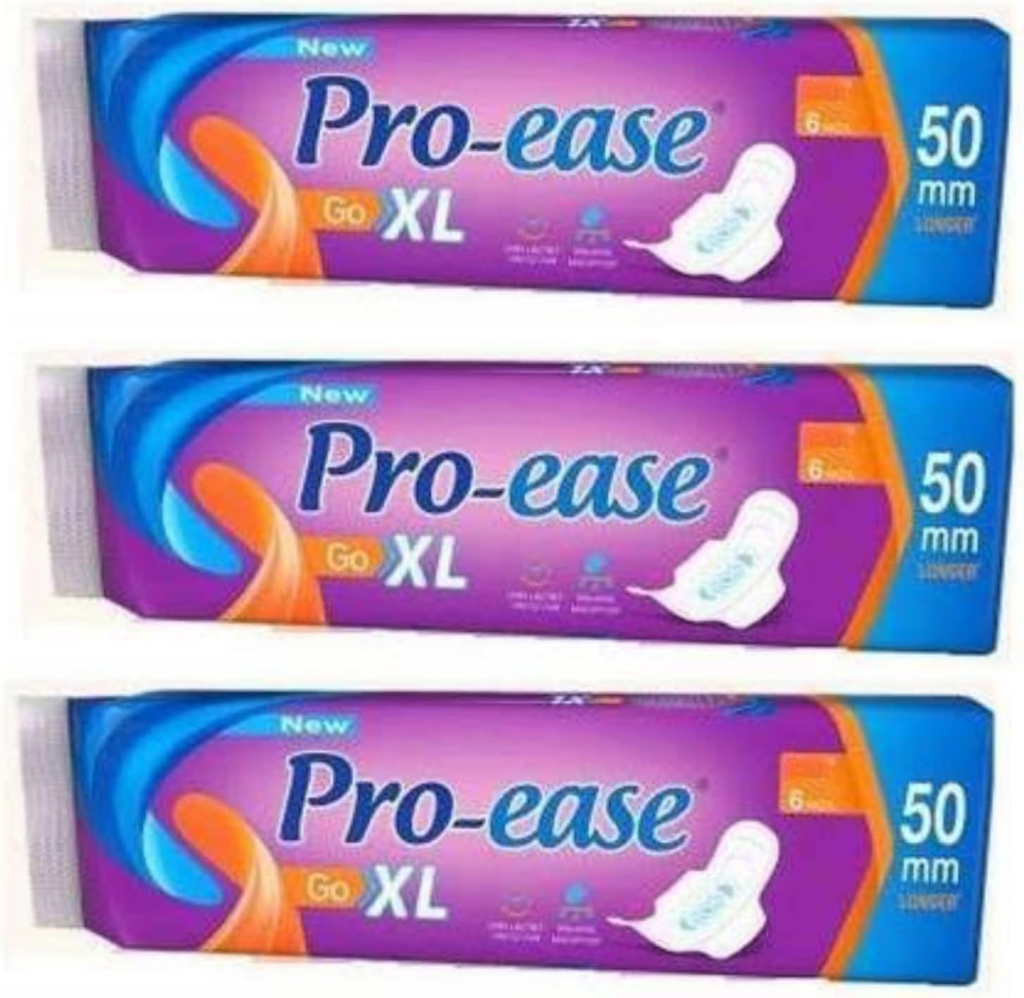 Pro Ease Go Long XL 6+6+6 Sanitary Pad (Pack of 3)