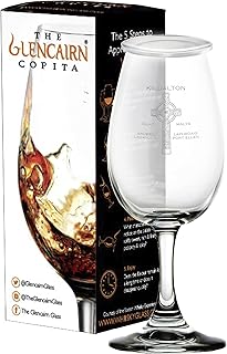 GLENCAIRN KILDALTON ISLAY MALTS BRANDED WHISKY COPITA GLASS IN GIFT CARTON WITH WATCH COVER