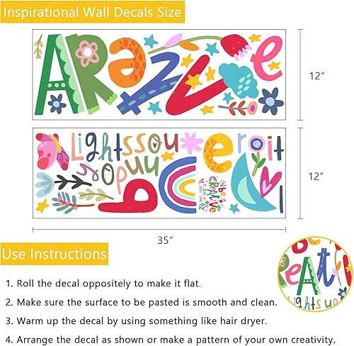 Miniatura 2 de Yovkky Calcomanías de pared con cita inspiradora Be Creative para guardería, sala de juegos, decoración preescolar, frase positiva motivacional para