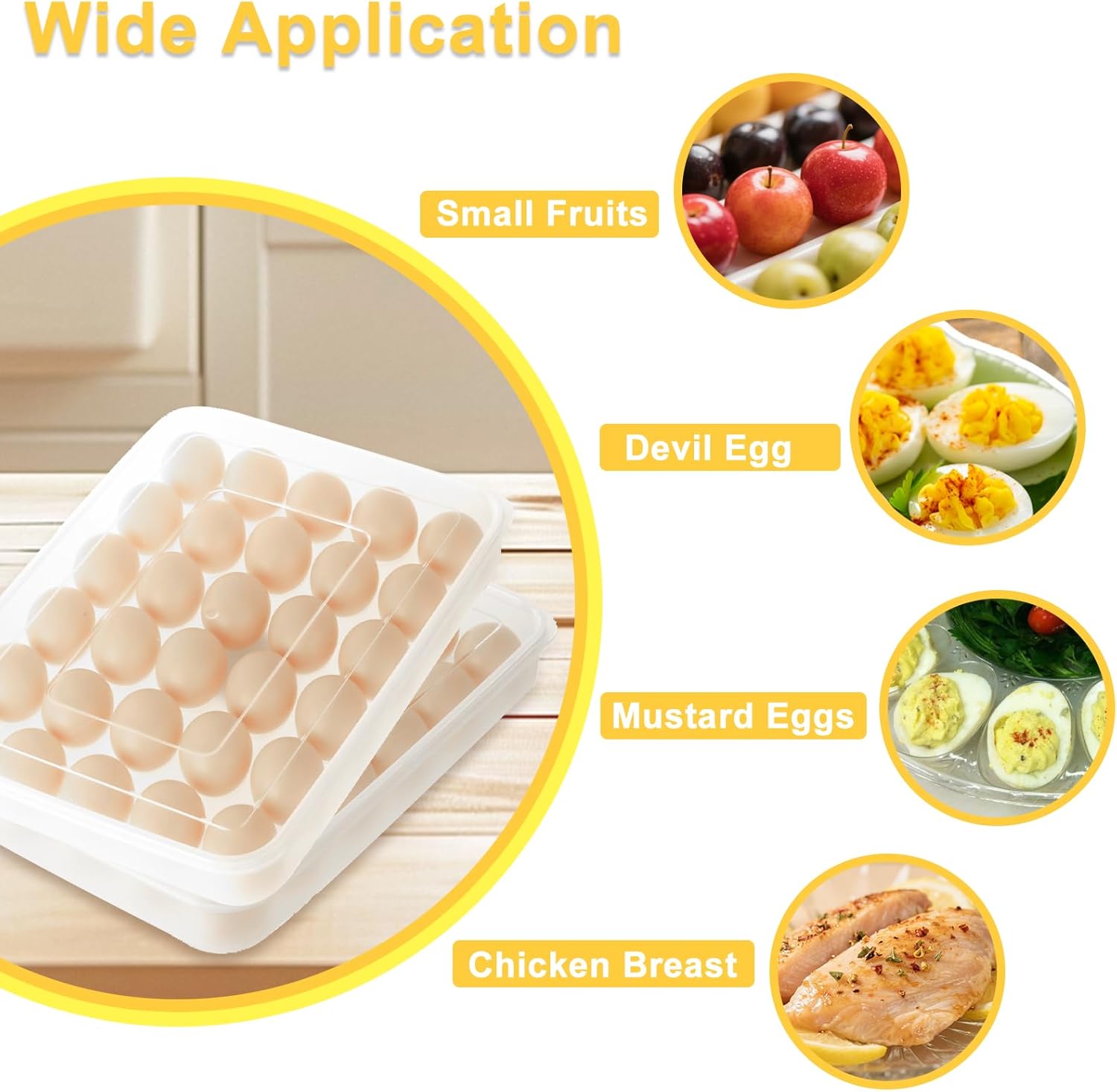 3 Pack Deviled Egg Containers with Lid, 90 Clear Deviled Egg Platter Carrier Holder Tray Fridge Stackable Countertop Portable Egg Platter for Party, Easter, Travel