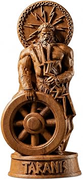 Taranis Wooden Statue, Celtic Mythology, Home and Altar Decoration Wood