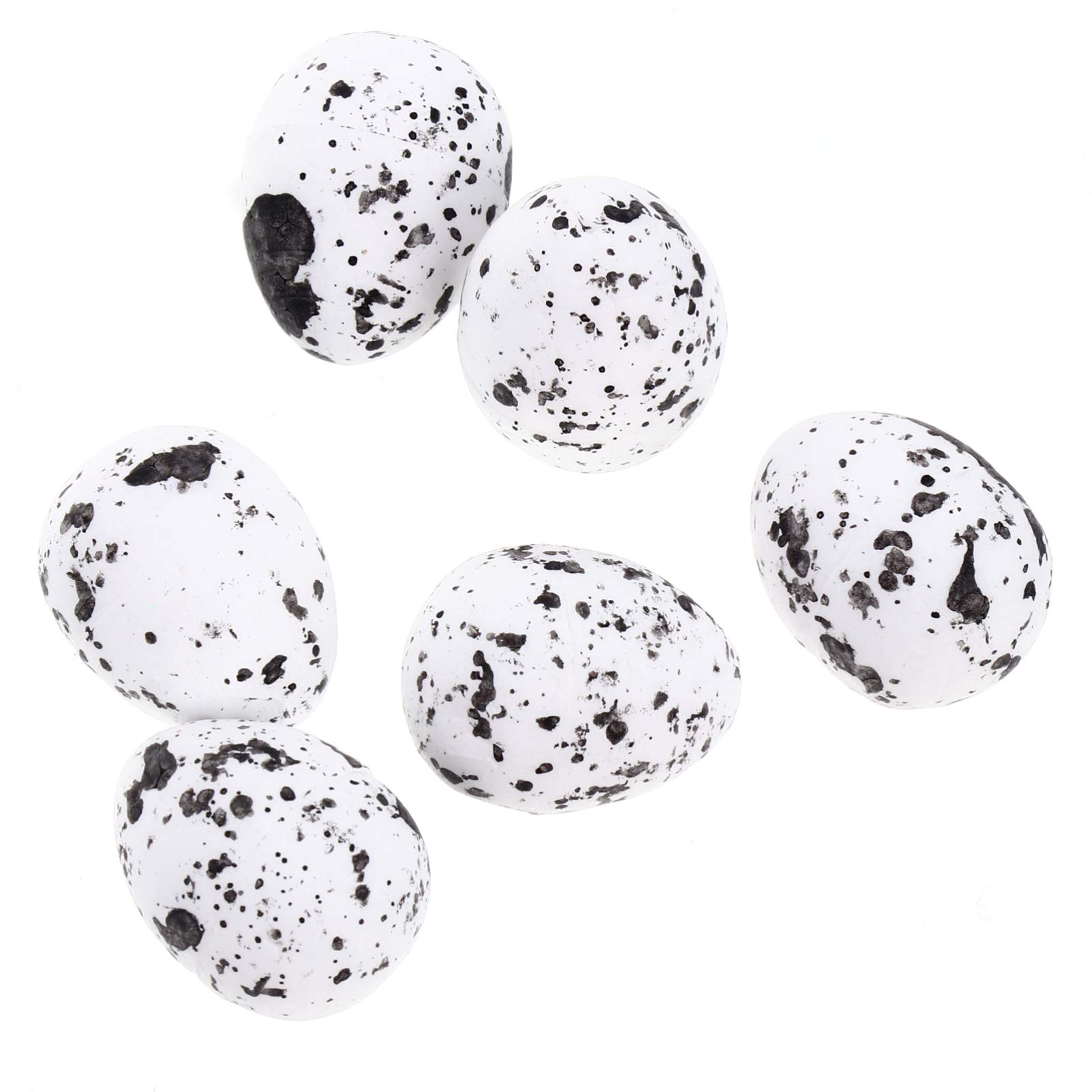 VALICLUD 100 Pcs Speckled Foam Easter Eggs Mini Styrofoam Bird Eggs Graffiti Eggs Basket Stuffers Easter for DIY Crafts Easter Party Favors Supplies 1.8CM White