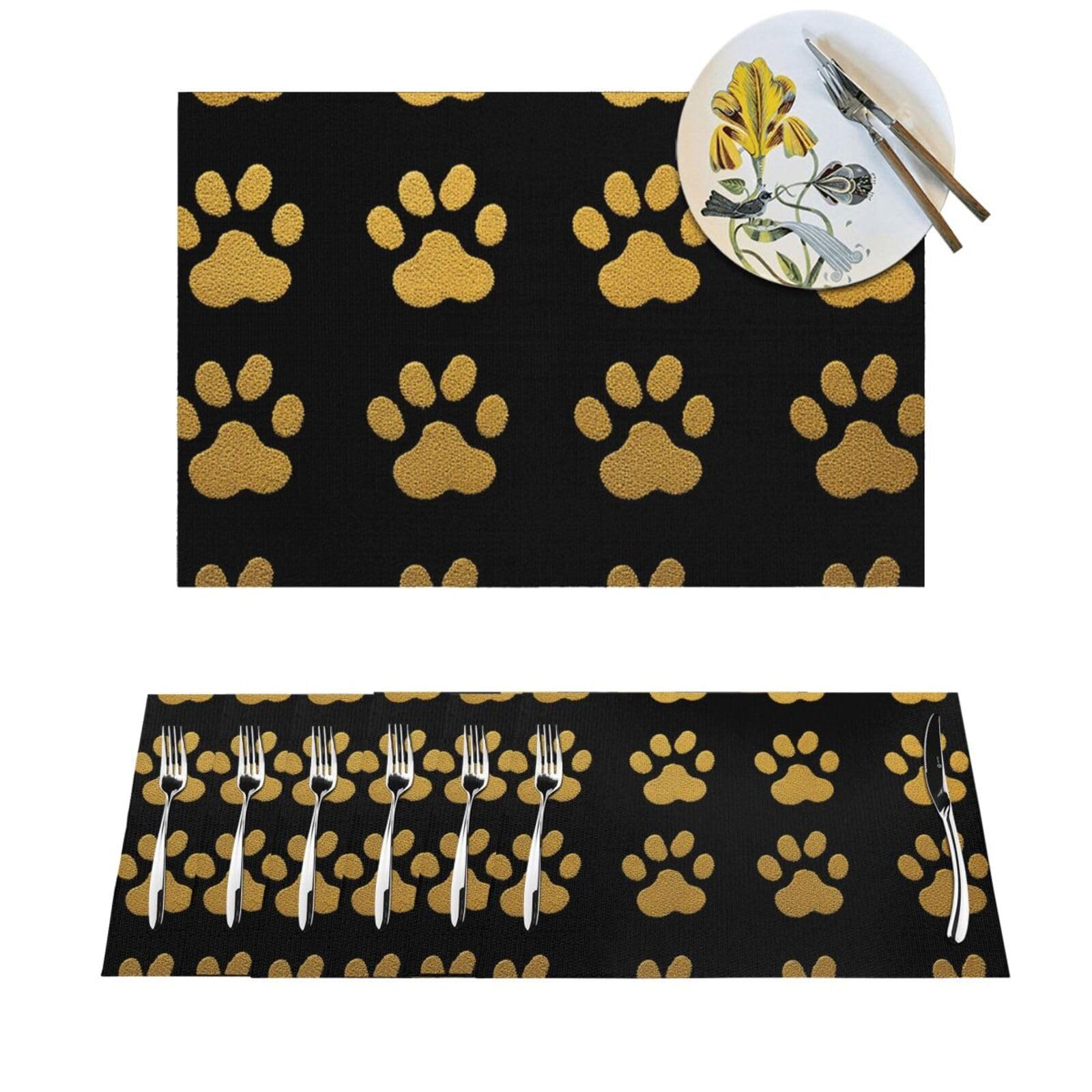 Lot de 6 sets de table en PVC tissé 45x30 cm lavables