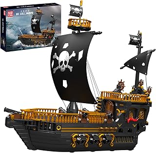 Mould King Pirate Ship Building Sets, NO. Gull MOC Ship Model Building Kit, Construction Boat Toys Building Sets for Boys Girls Age 14+ and Adults (1288 Pcs)