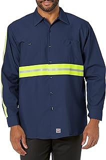 Red Kap Men's Industrial 2 Piece Lined Collar Work Shirt