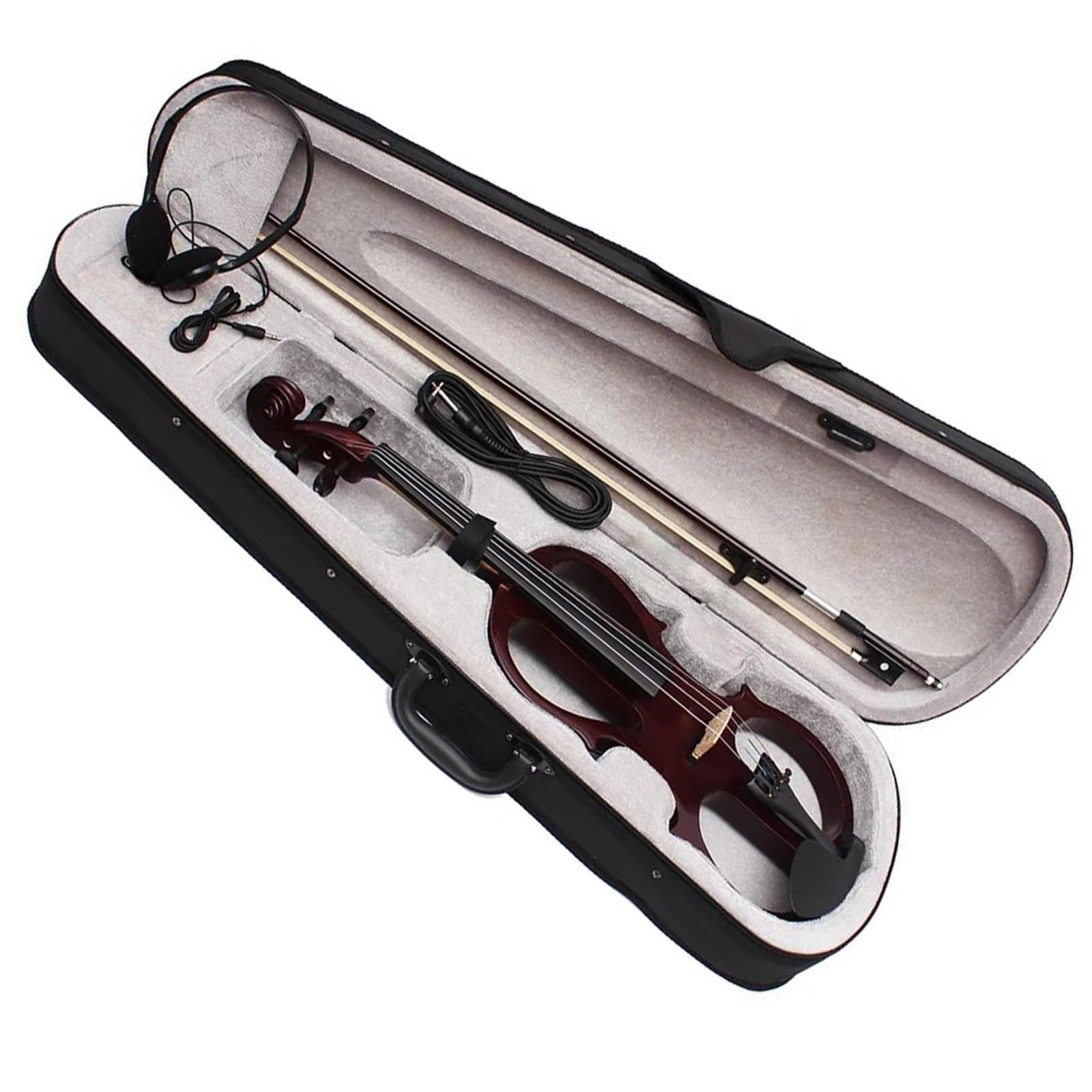 Violín Violín Eléctrico Silencioso 4/4 Para Principiantes Y Adultos Con Arco Estuche Cable De Conexión Auriculares Accesorios