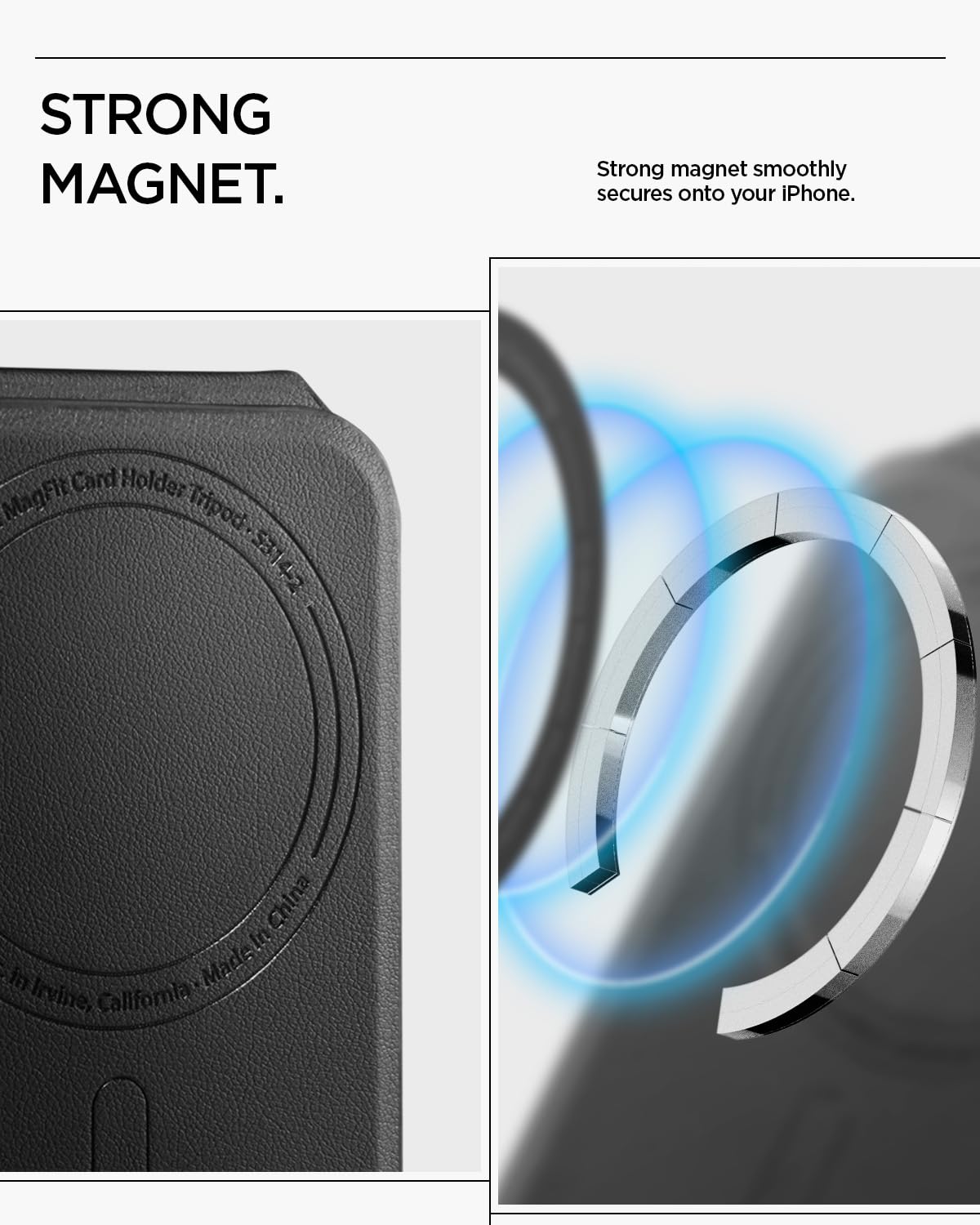 Spigen Slim Fold MagFit MagSafe Wallet, Verstellbares Magnetisches Wallet mit Ständer, Handy Kartenhalter für 1 Karte, Kompatibel mit iPhone 17 16 15 14 13 12, MagSafe Hüllen, Pixelsnap für Pixel 10