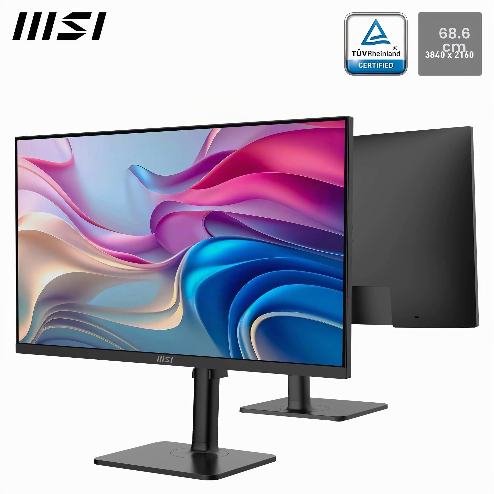 MSI Modern MD272UPHG 27-Zoll-UHD Office Monitor – 3840 x 2160 IPS Panel, 60 Hz, Eye-Friendly Screen, VESA Mountable, 4-Wege Adjustable – HDMI 2.0b, DisplayPort 1.4a, Type-C, USB-B, USB-A