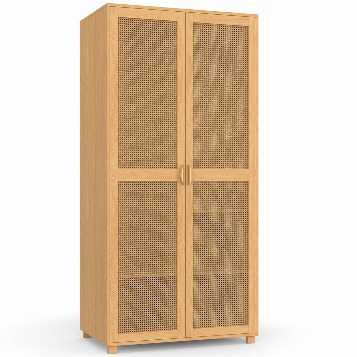 IDMarket - Armoire 2 Portes EDHEN Bois et cannage