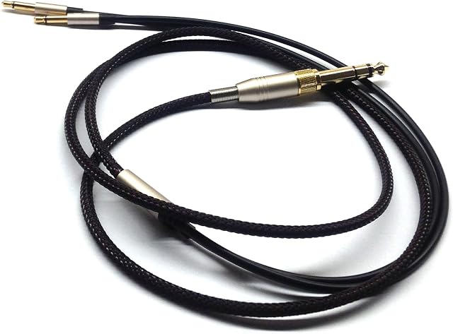 Replacement Audio Upgrade Cable Compatible with Denon AH-D600, AH-D7200, AH-D7100, AH-D9200, AH-D5200, Meze 99 Classics, Focal Elear Headphones Black 1.5meters/4.9ft