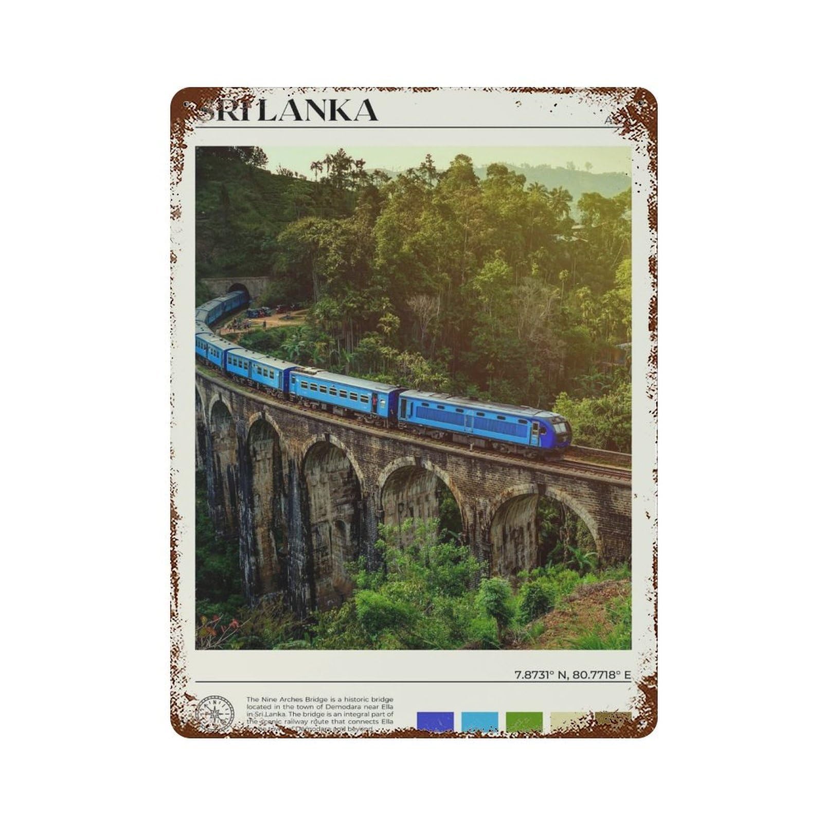 xiaoxiaoshen Real Photo Sri Lanka Decor Wall Decor Art Metal Tin Poster Modern Home Decor Art Home Bar Shop Decorations Vintage Sign 40x30cm