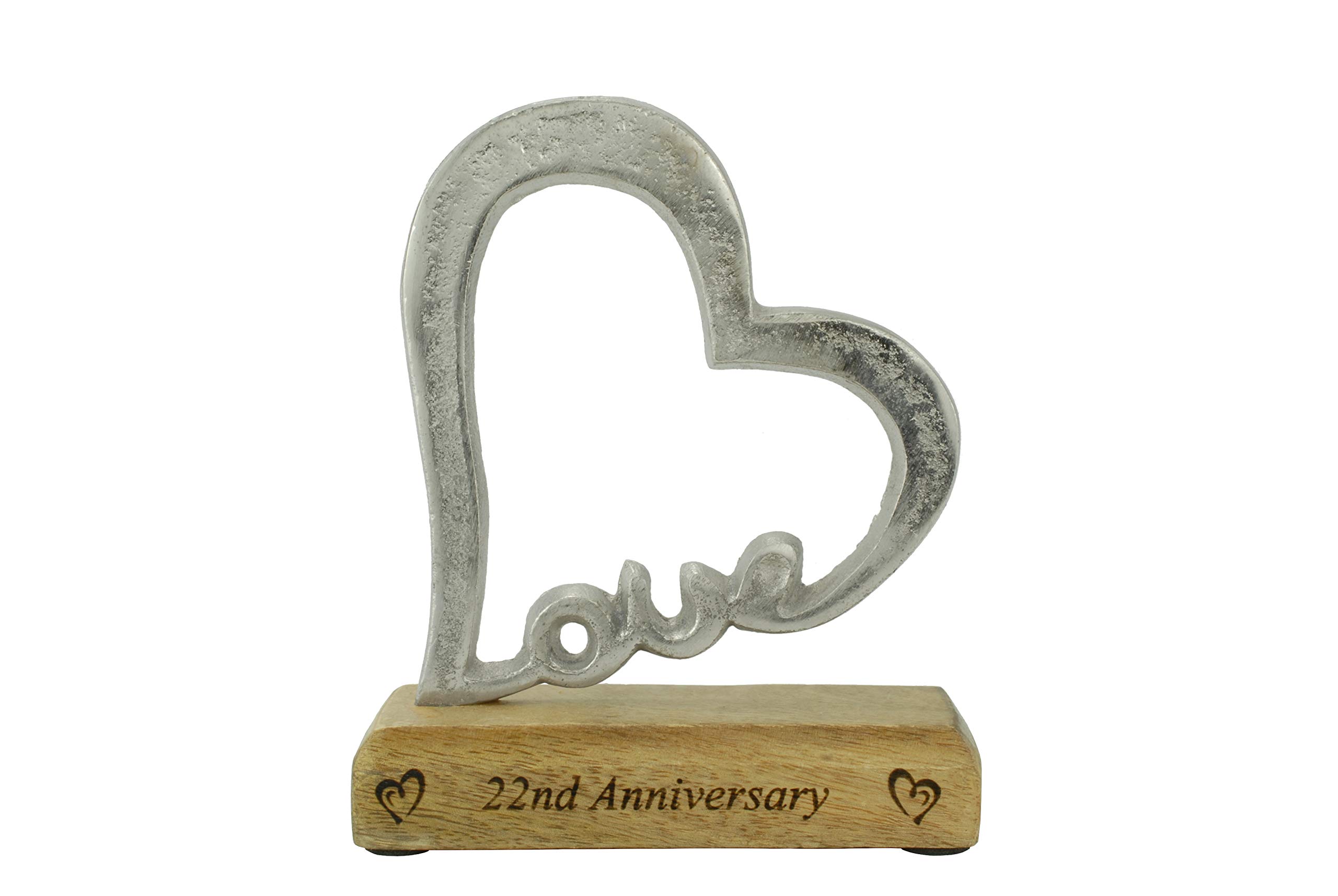 22th Anniversary Rustic Heart Decoration – 22 Year Anniversary (hsslove22)
