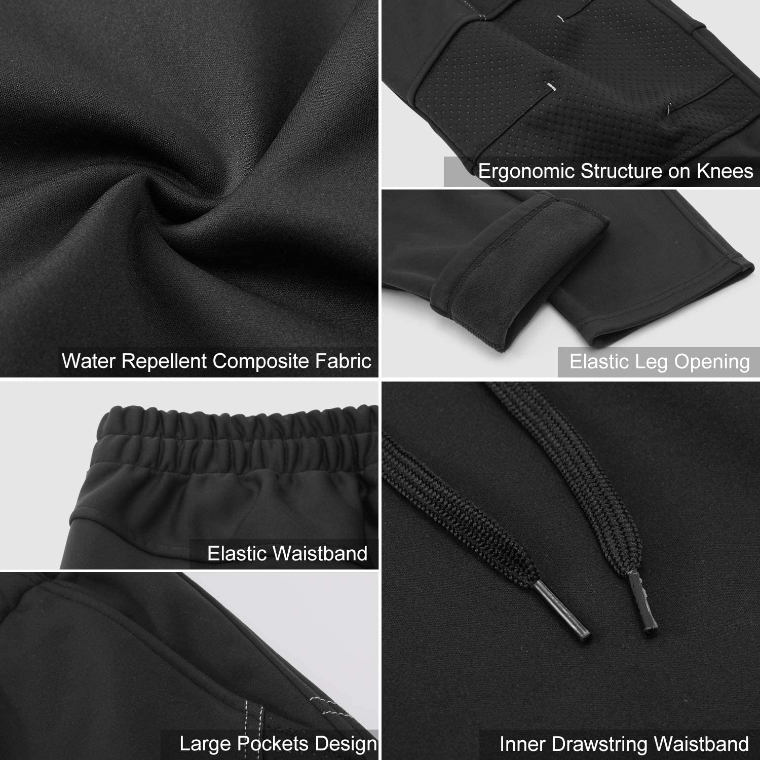 INBIKE Pantalon Largo Deporte Hombre Pantalon Chandal Hombre para Ciclismo Bicicleta Pantalon Hombre Invierno Impermeable Forro Polar para Deportes y Aire Libre