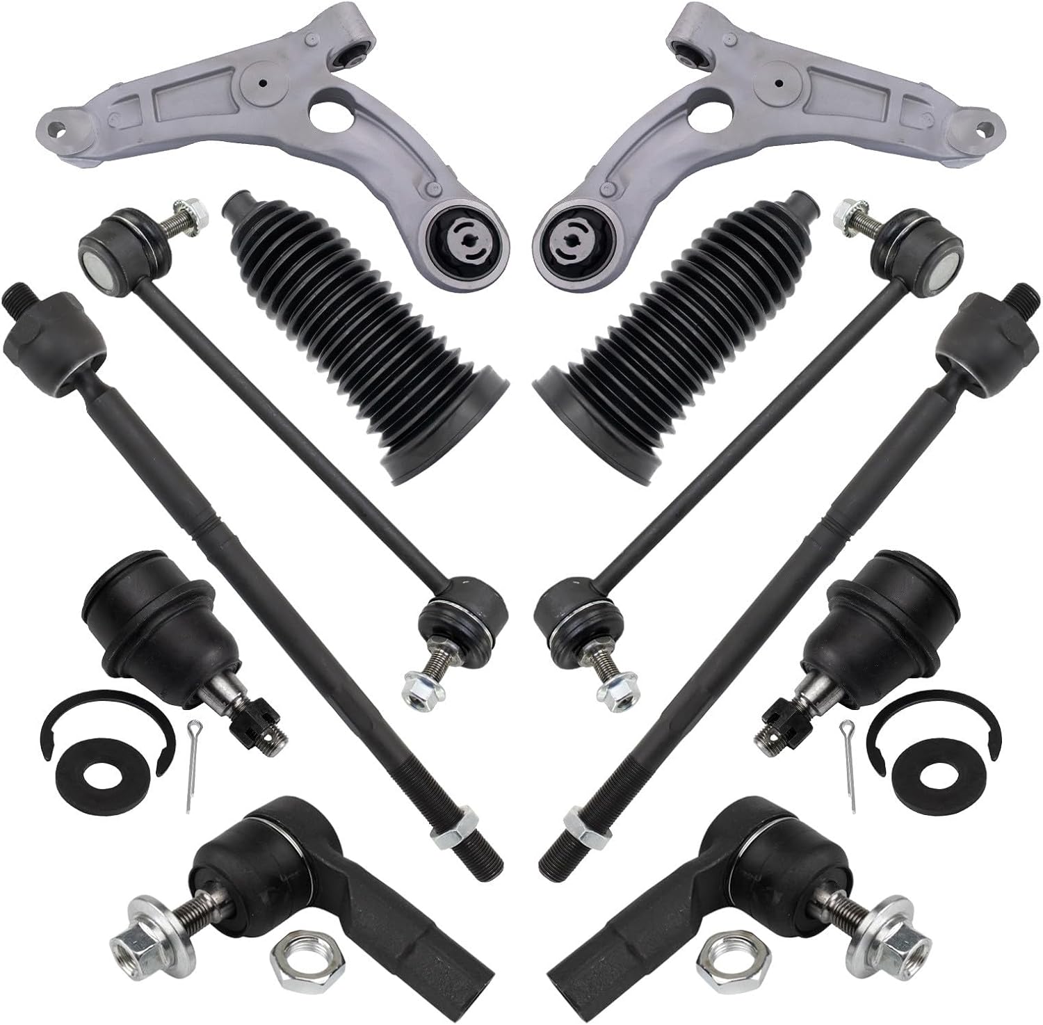 TRQ Front Steering & Suspension 12‑Piece Kit for Jeep Cherokee (2014–2018)