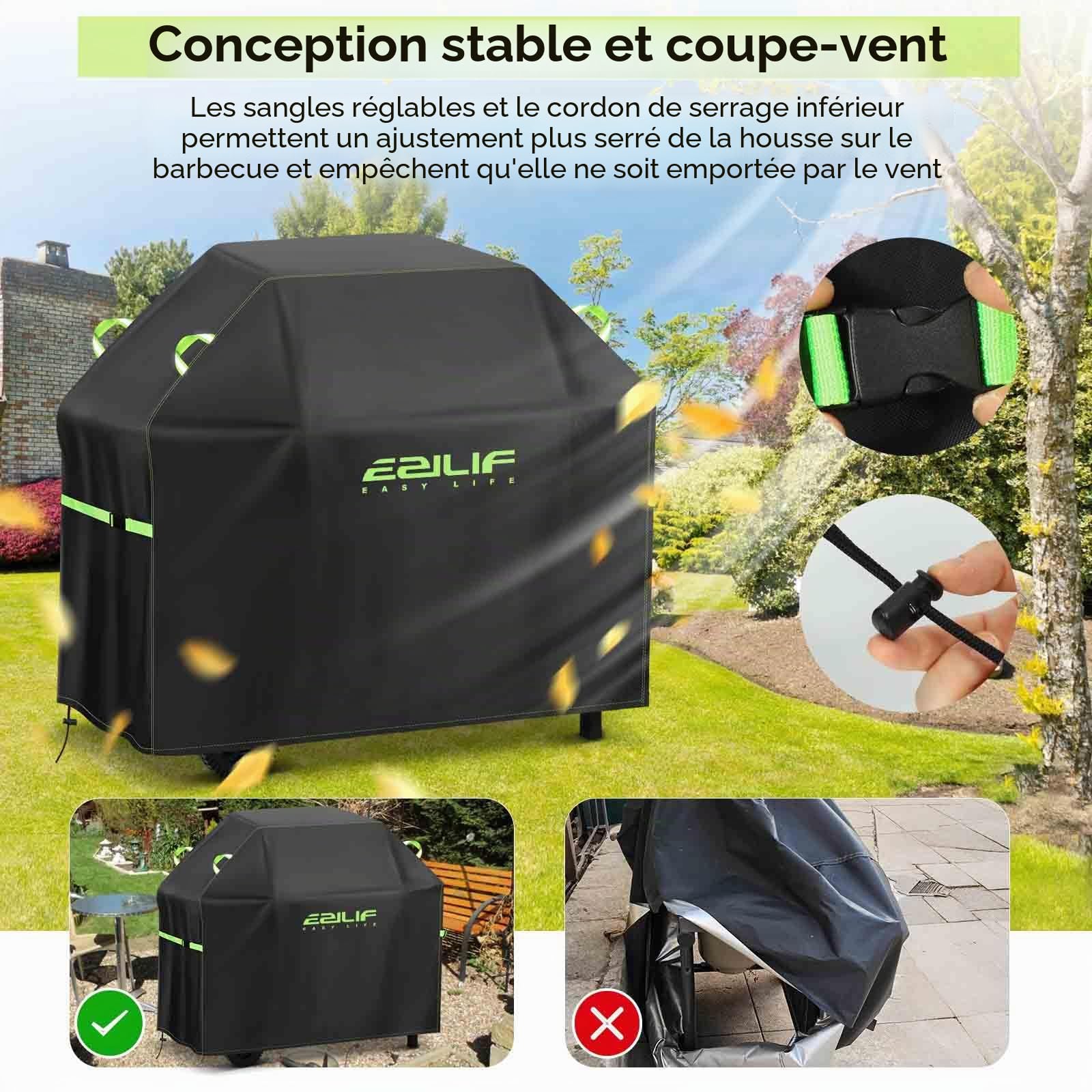 Housse de barbecue résistante aux intempéries 90 x 70 x 110 cm - Tissu Oxford 420D - Imperméable - Résistant à la déchirure - Protection contre la rouille et la moisissure - Housse de barbecue