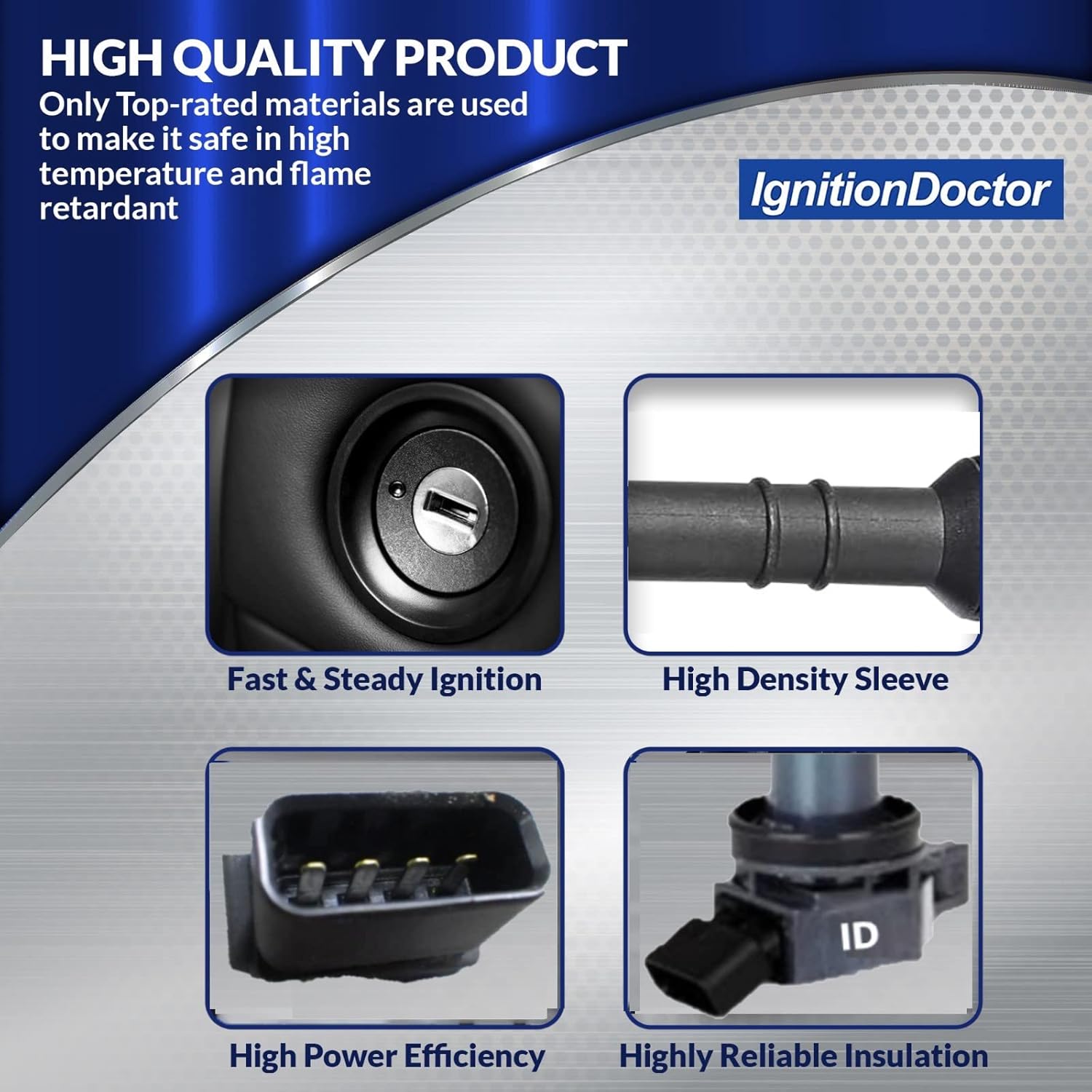 IgnitionDoctor Ignition Coil and Double Iridium Spark Plug Pack of 6 - Compatible with 2003-2014 Tacoma 4Runner FJ Cruiser Tundra - 4L V6 90919-02248 UF-495 - OE Replacement Pre-Gapped Spark Plugs