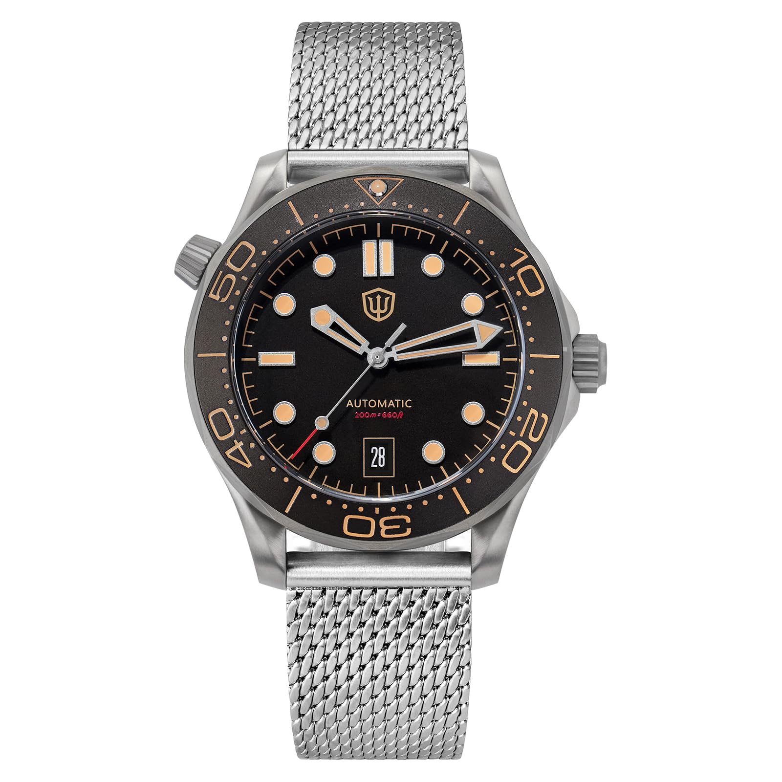 watchdives Relojes Automáticos para Hombres WD007, Reloj de Buceo NTTD de Titanio NH35 Reloj de Pulsera con Cristal de Zafiro Abovedado Resistente al Agua hasta 100 m