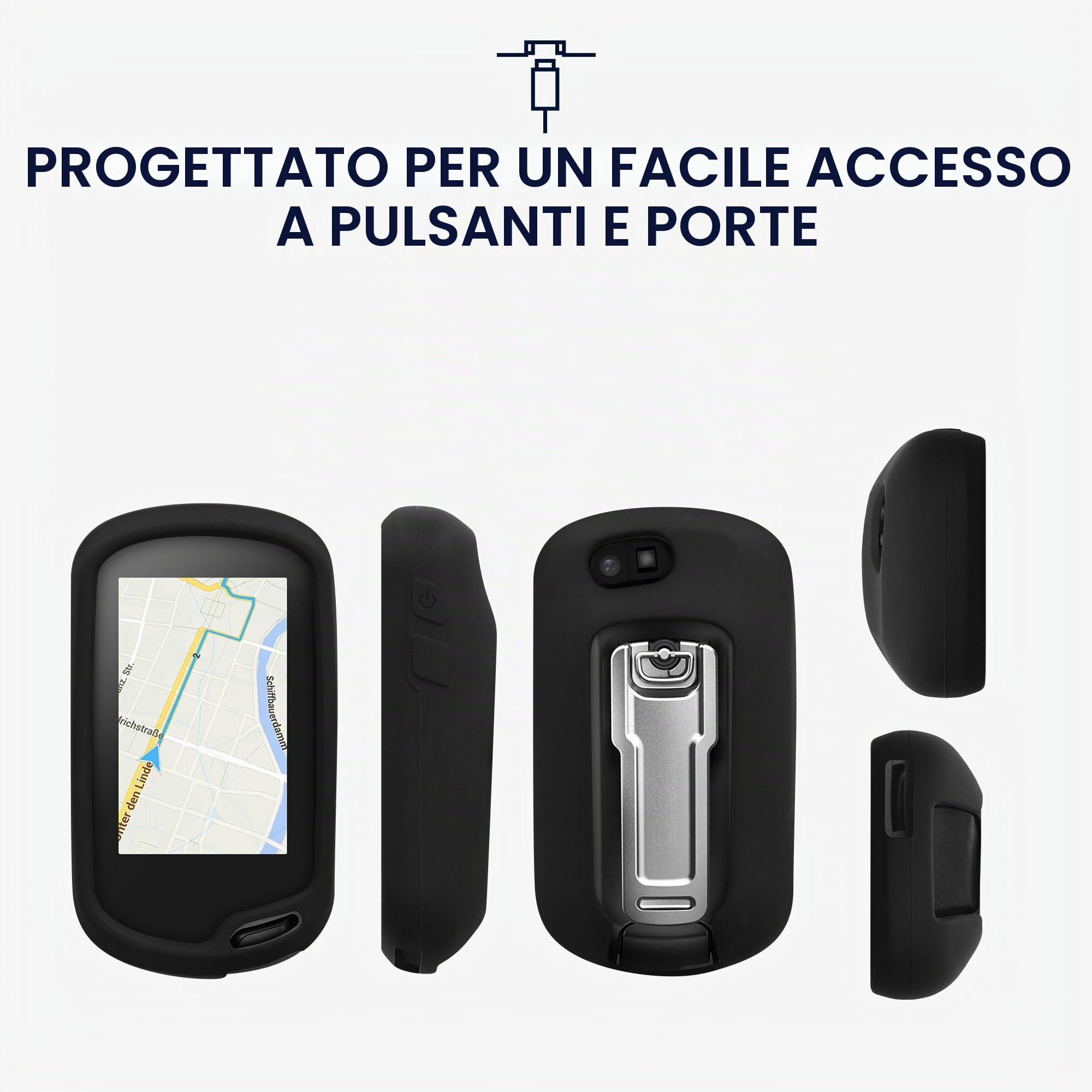 Custodia In Silicone Kwmobile Per Garmin Oregon 700/750t/600/650, Antiscivolo E Antigraffio Per GPS Da Esterno - 4