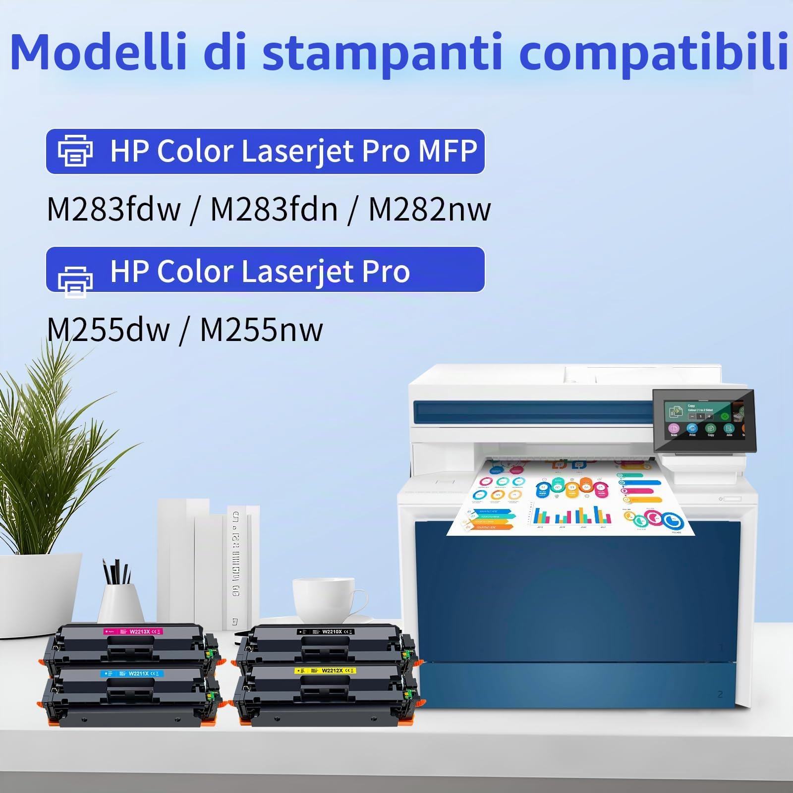 MYCARTRIDGE 207X Toner (con chip) di ricambio per HP 207X 207A | Compatibile con HP Color Laserjet pro MFP m283fdw m255dw m282nw W2210X W2211X W2212X W2213X confezione da 4