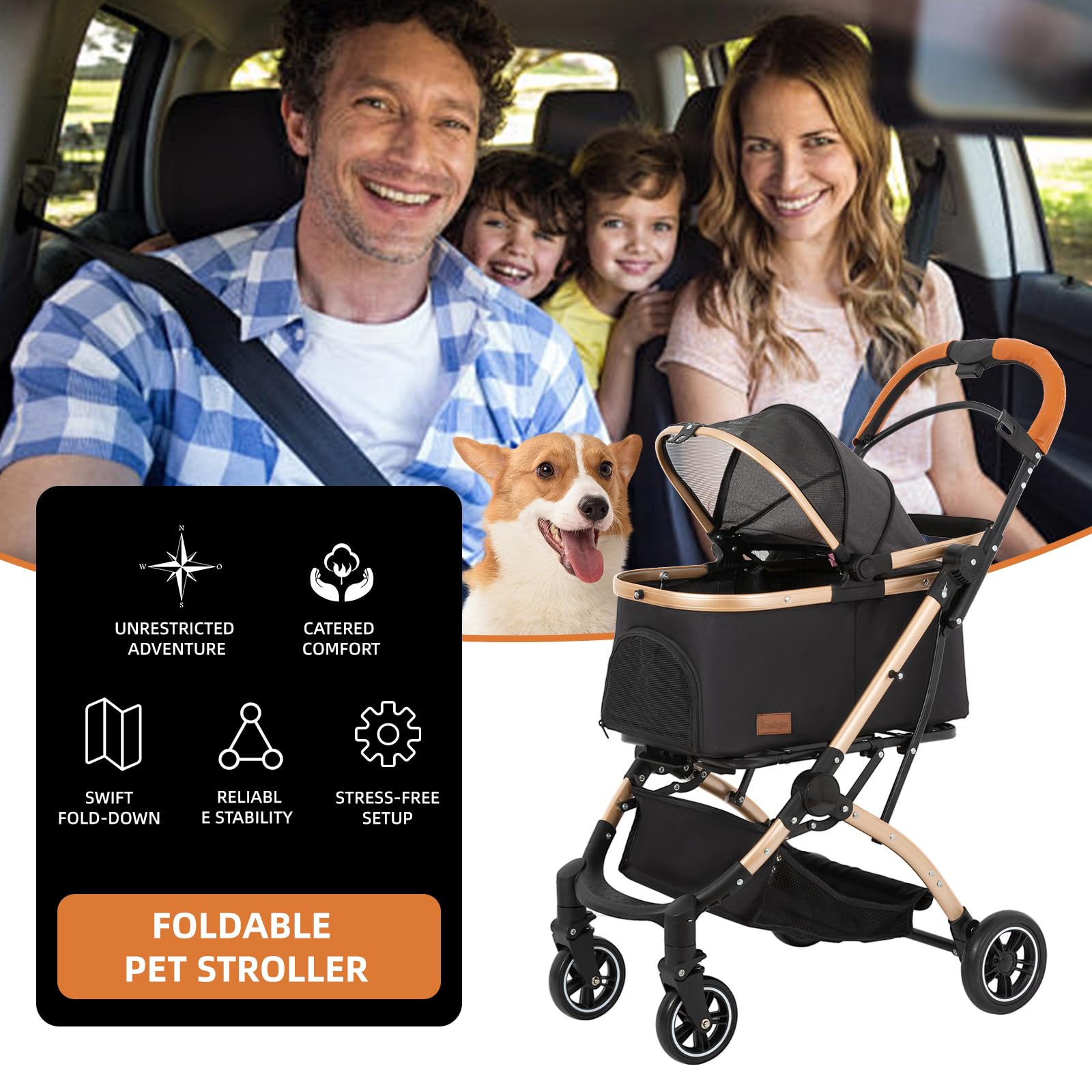 Pet Stroller For Dog And Cat Pet Folding Stroller Desertcart INDIA