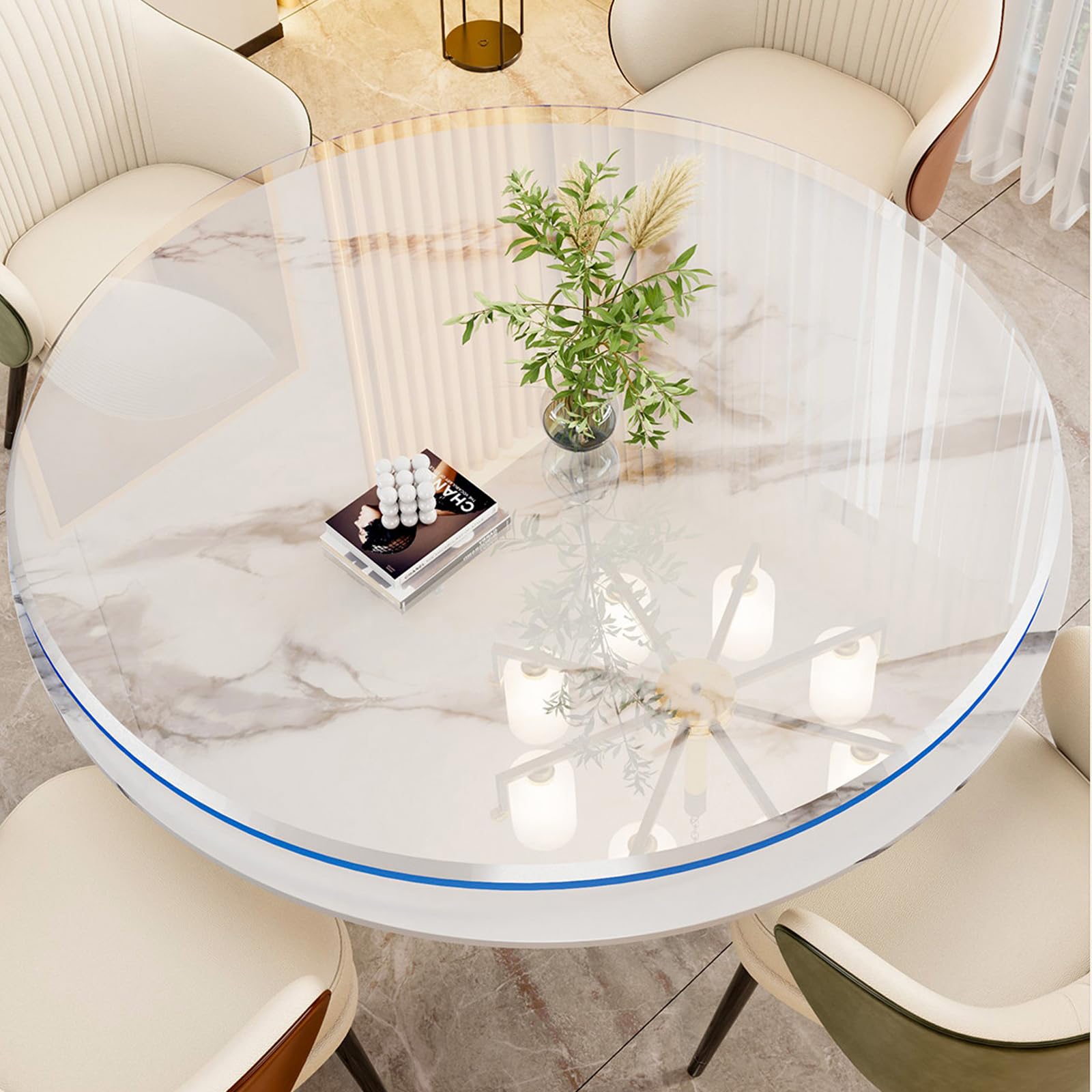 Nappe ronde en PVC transparent anti-rayure et anti-tache FLAVYO 60cm