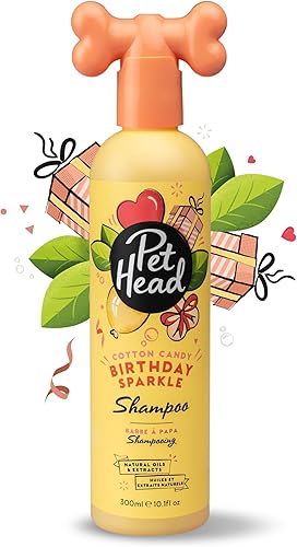 PET Head - Champú para perros de 10.1 onzas líquidas, brillo de cumpleaños, fragancia de algodón de azúcar, champú para perros con piel sensible,