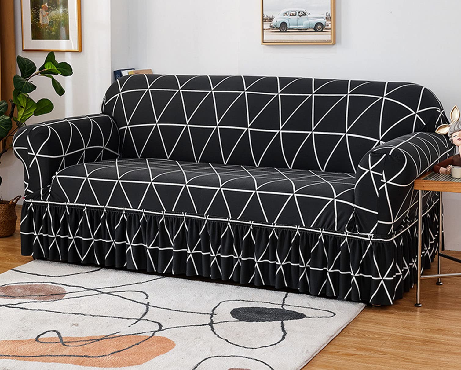 Funda de sofá elástica antideslizante lavable que protege muebles de dos plazas