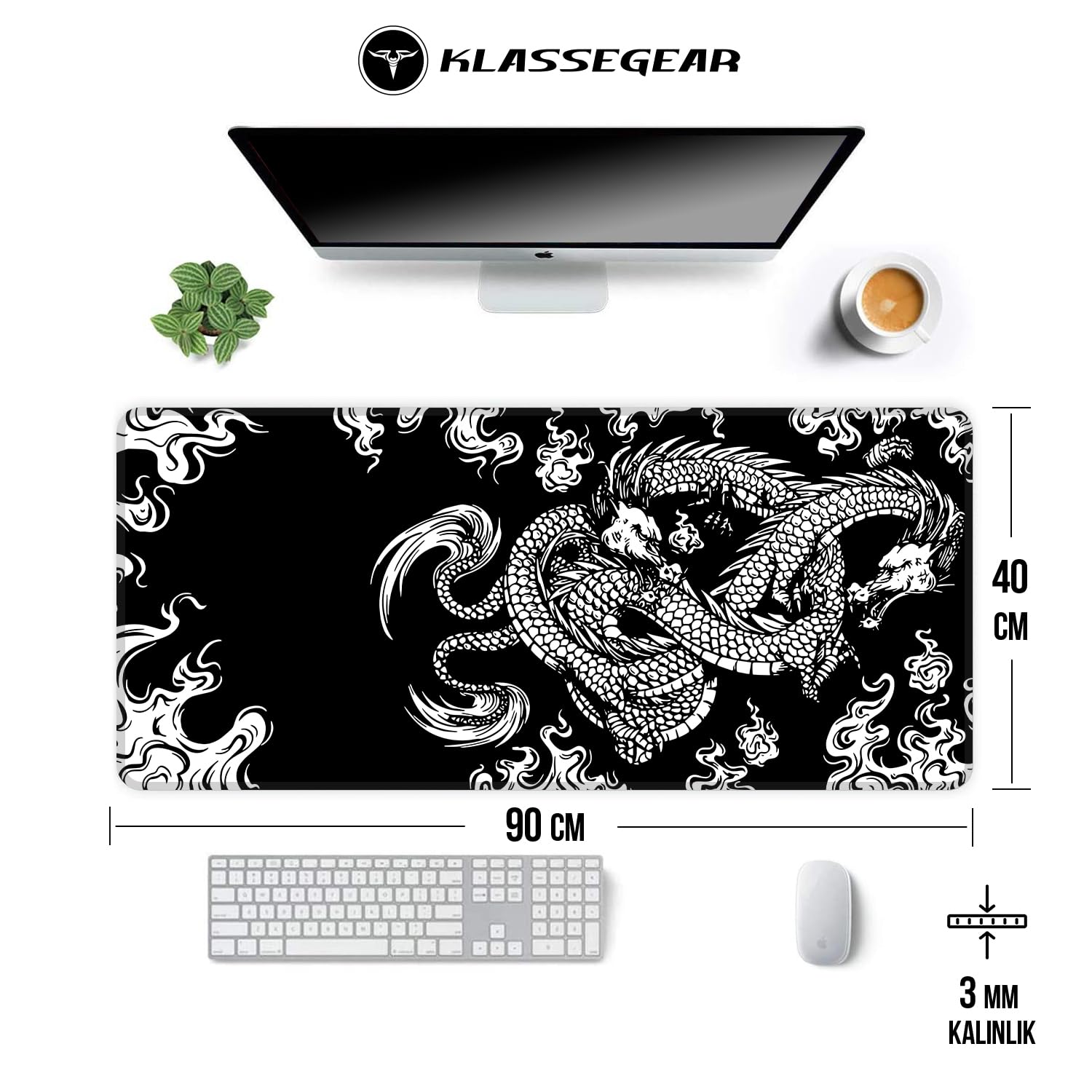 Klasse Pro - 10 Farklı Model Dikişli Kenar 90x40 cm Oyuncu Gaming