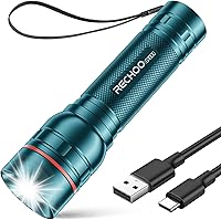 Vista 17 de Linternas recargables de alto lúmenes, luz de flash súper brillante G1000, pequeña linterna LED con zoom con 3 modos de iluminación, linterna Verde