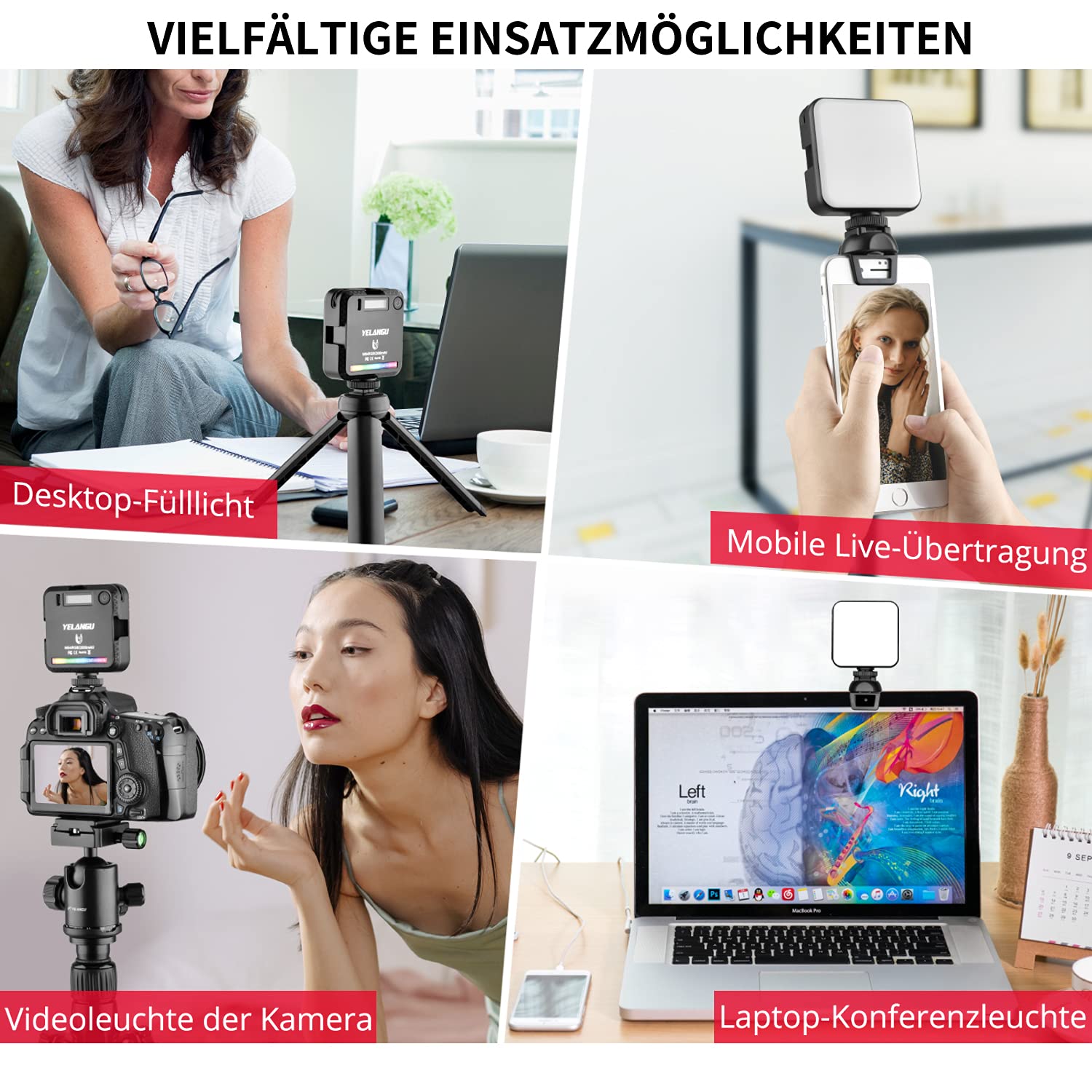 Supporto Per Telefono In Testa Con Luce - Per Video, Fotografia E Attività Hands-Free - Foto 2