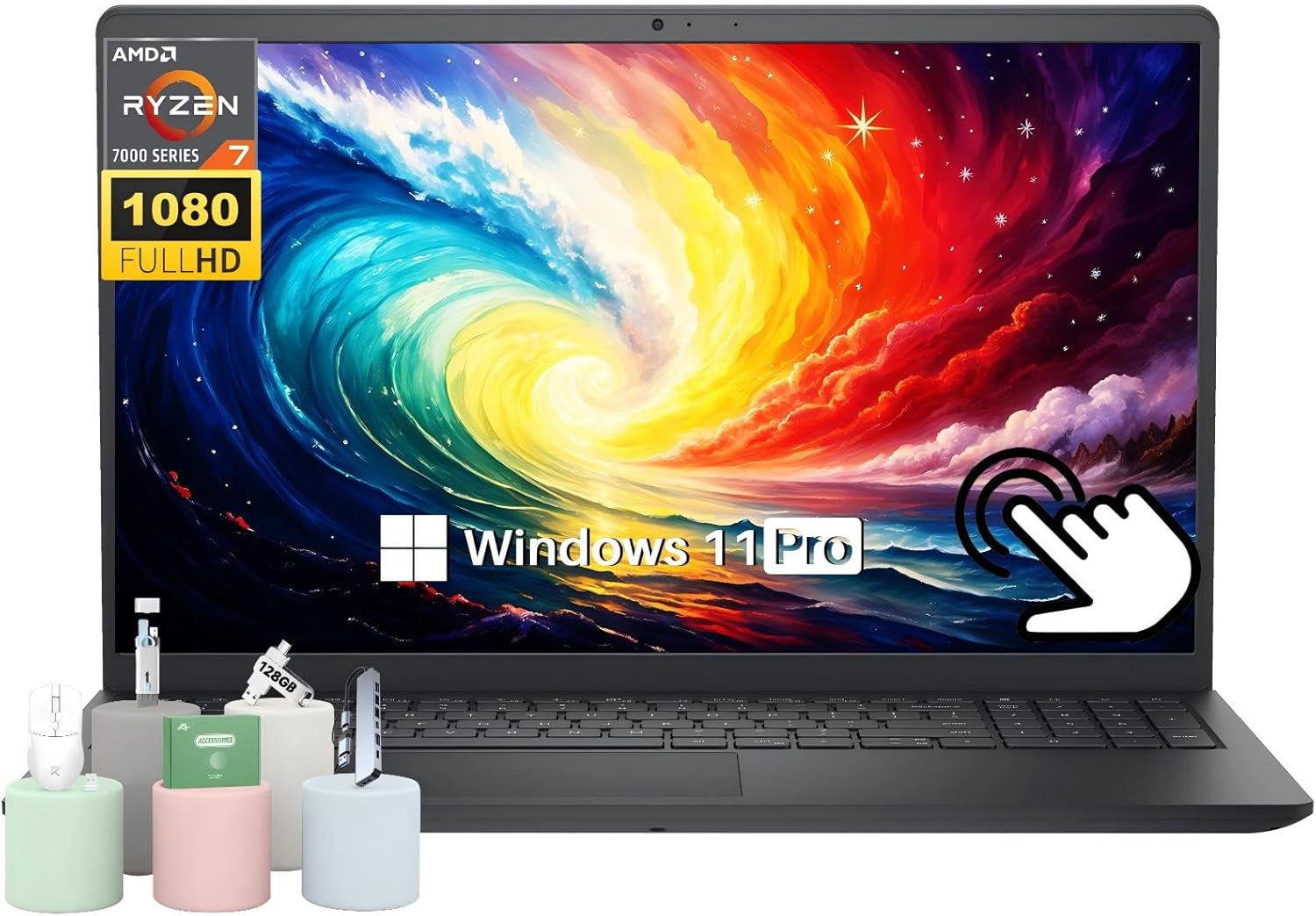 Dell Inspiron 15 3535 Touchscreen Laptop for Business, AMD Ryzen 7 7730U (Beat i…