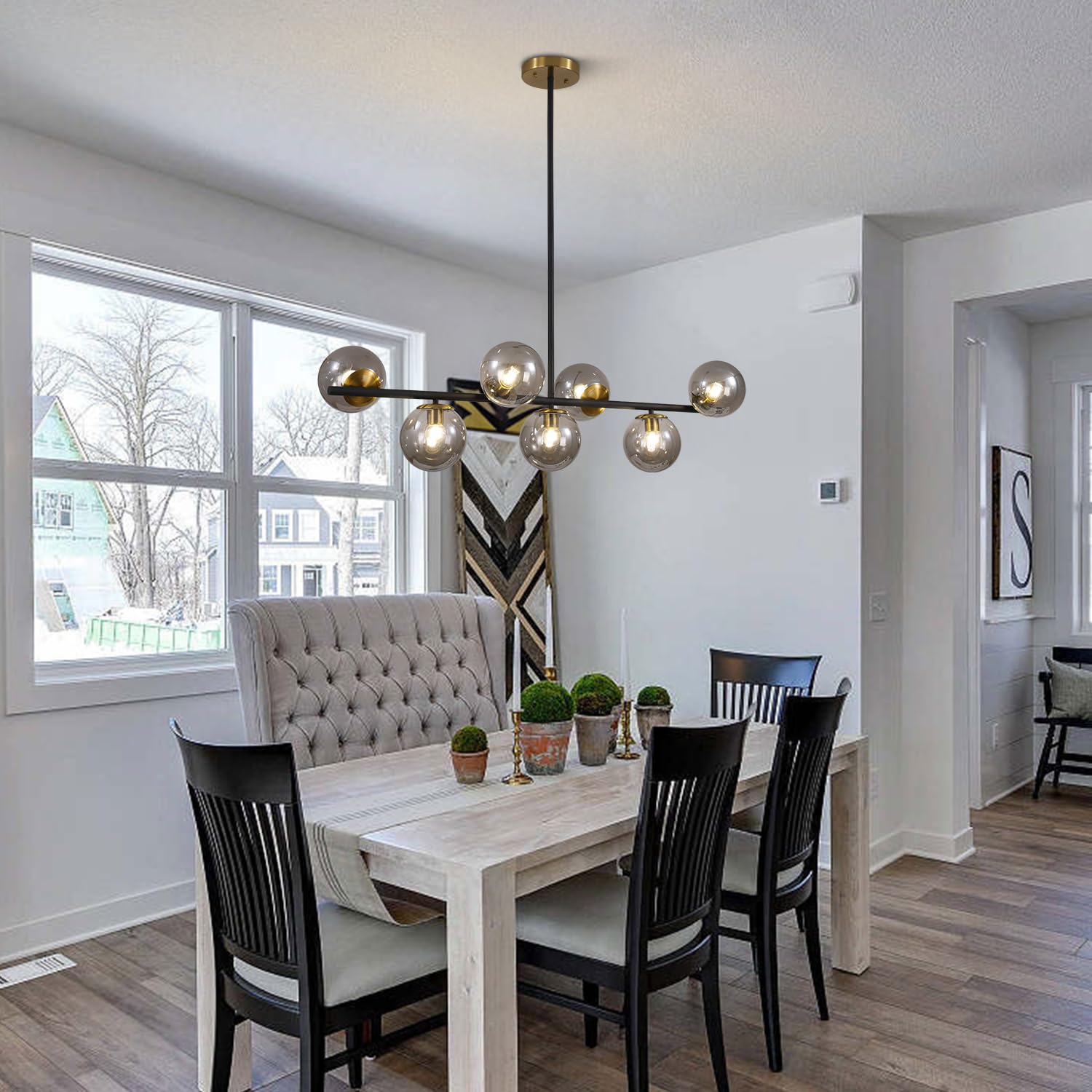 Snapklik.com : Lighting Black And Gold Linear Kitchen Pendant Lighting ...
