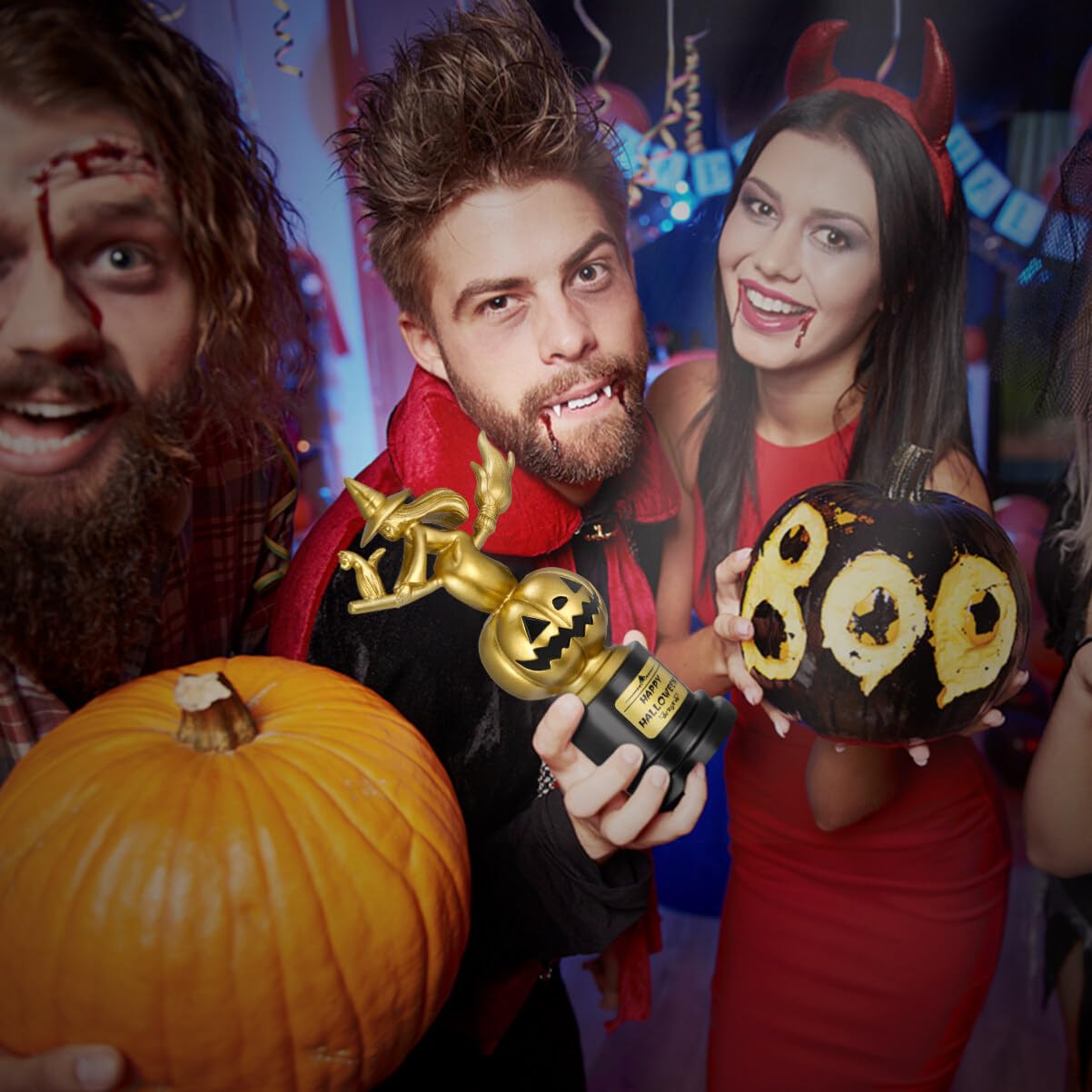 NUOBESTY Trofeum Z Dyni Czarownicy Trofeum Z Okazji Halloween Złote Trofeum Nagroda Za Najlepszy Kostium Trofeum Zwycięzcy Nagród Imprezie Cosplay