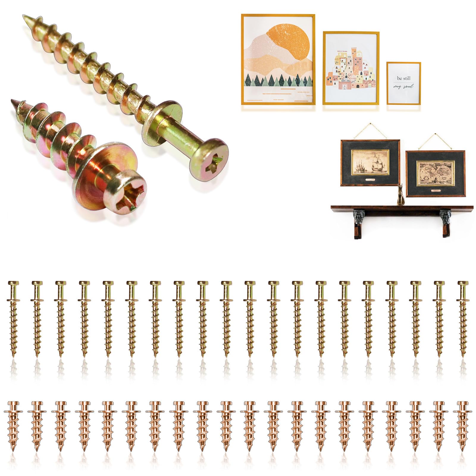 laffeya Picture Hanging Screws, 4-in-1 Bear Claw Screw for Various Framed Items Easy to Use for Hanging Pictures Posters