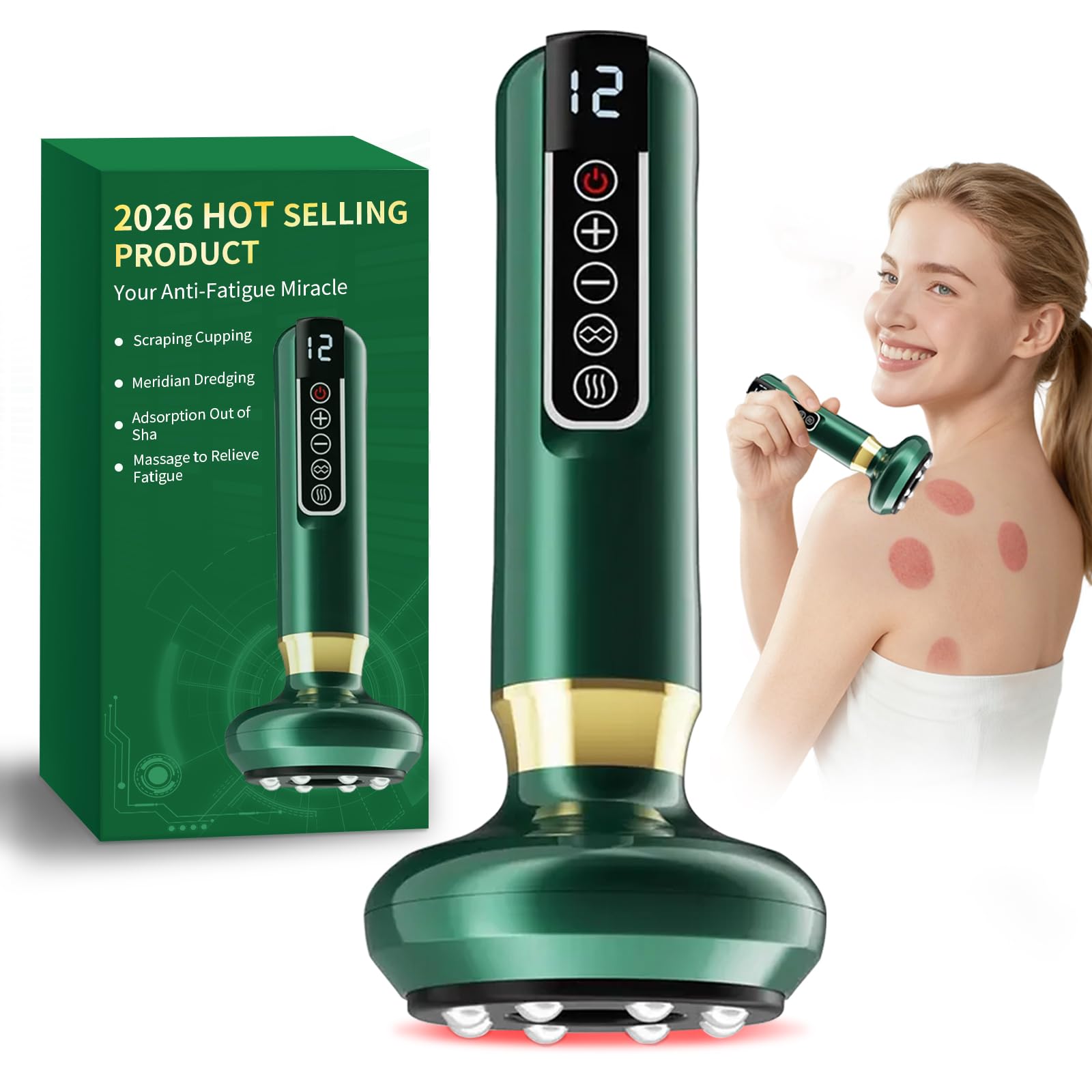 Lymphatic Drainage Massager Electric Gua Sha Anti Kit for Cellulite Massage Tool Cavitation Remover for Legs Handheld Smart