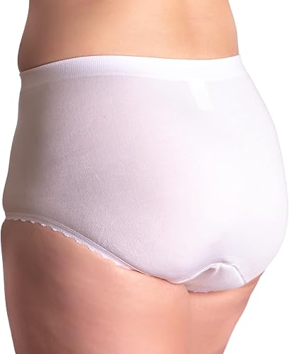 Miniatura 3 de Comfort Finds - Calzones para incontinencia sin costuras, ropa interior reutilizable para incontinencia para mujer (L, paquete de 3, blanco (6