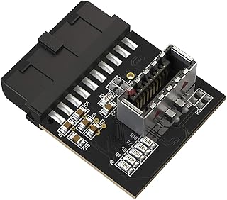 LINKUP - [Active Chip USB 3.0 (3.2 Gen 1) Internal IDC 20 Pin Motherboard Header to A-Key (Type-E) 20 Pin Female Converter for Type C Panel Mount Adapter