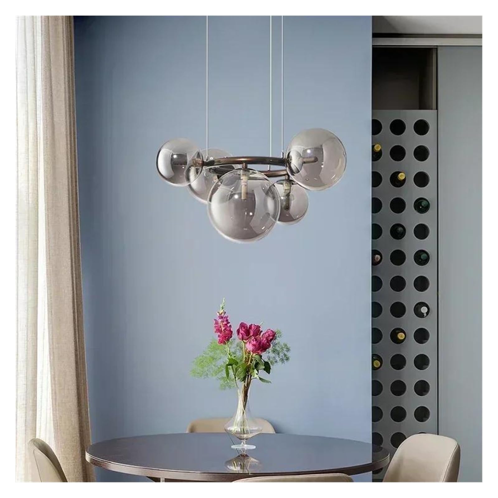 Lustre moderne à LED pour illuminer une grande table de salle à manger - 5